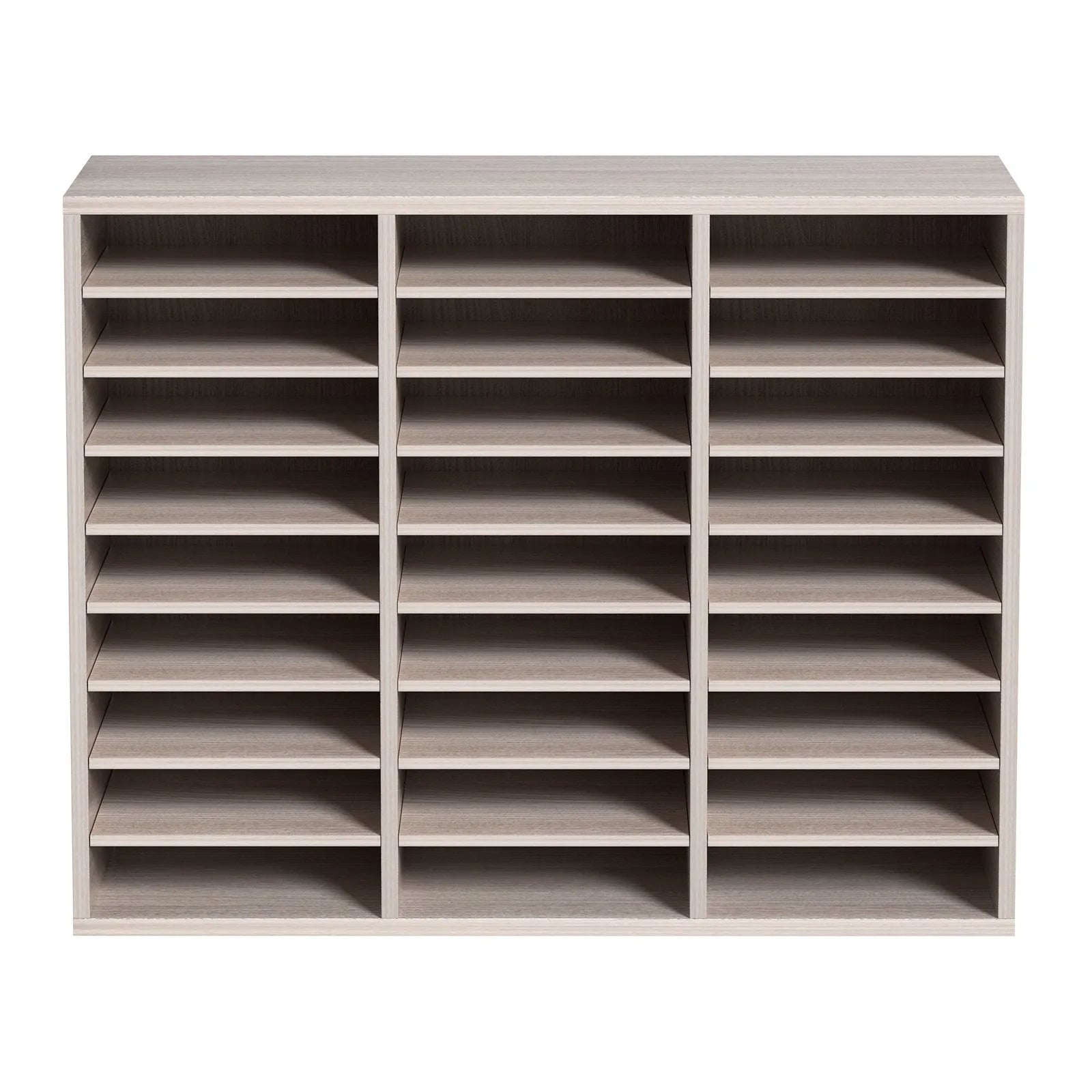 VEVOR Wood Literature Organizer File Sorter Paper Storage Holder 27 Slots Grey
