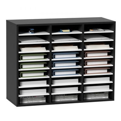 VEVOR Wood Literature Organizer File Sorter Paper Storage Holder 27 Slots Black 