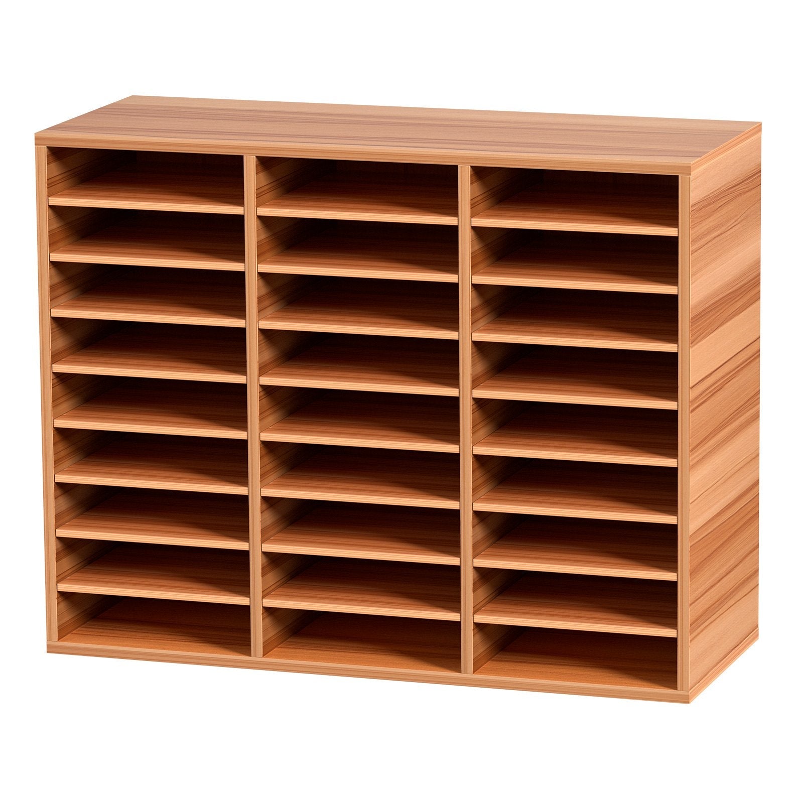 VEVOR Wood Literature Organizer File Sorter Paper Storage Holder 27 Slots White 