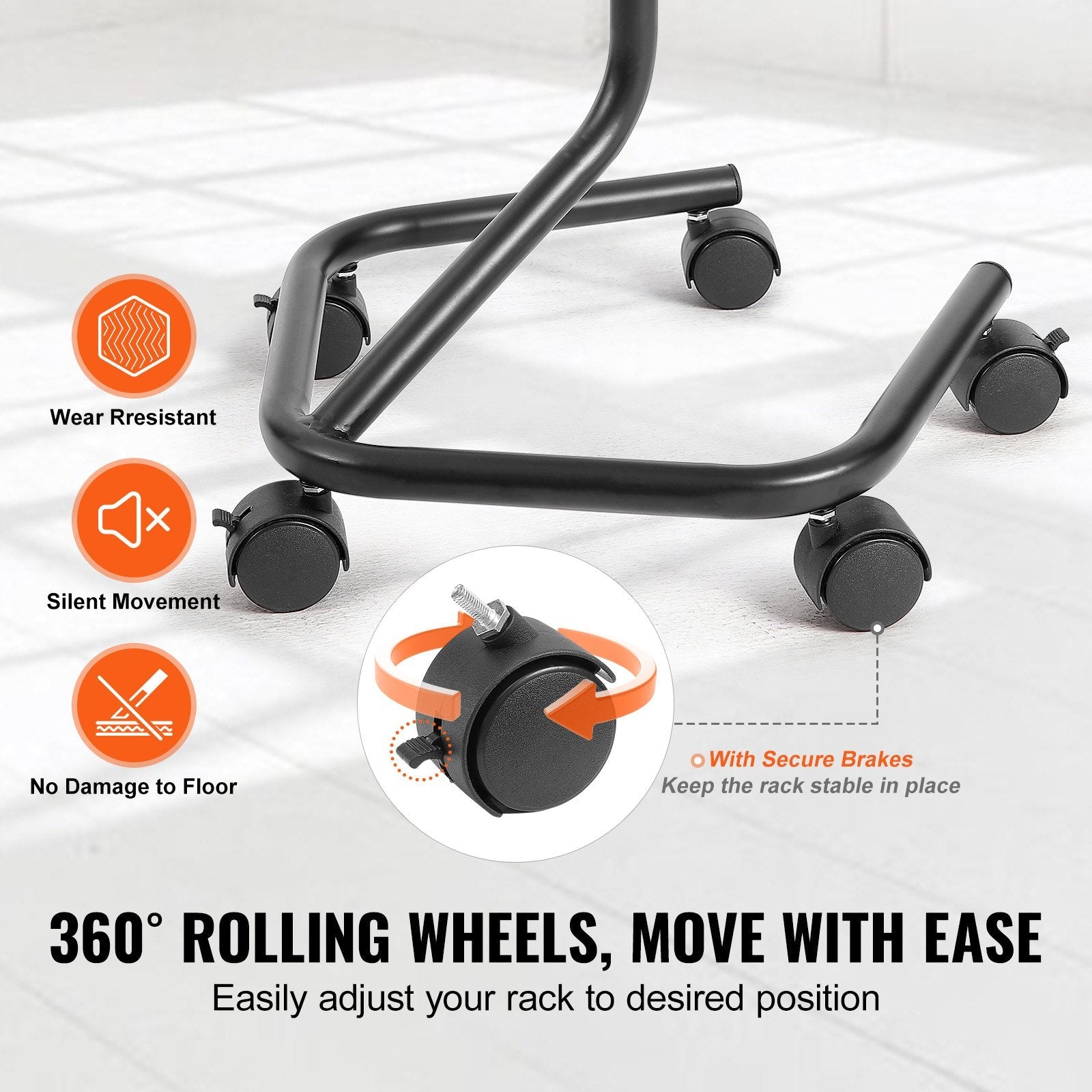 VEVOR Brochure Display Rack 32-Pocket Rotating Literature Display Stand 5 Wheels 