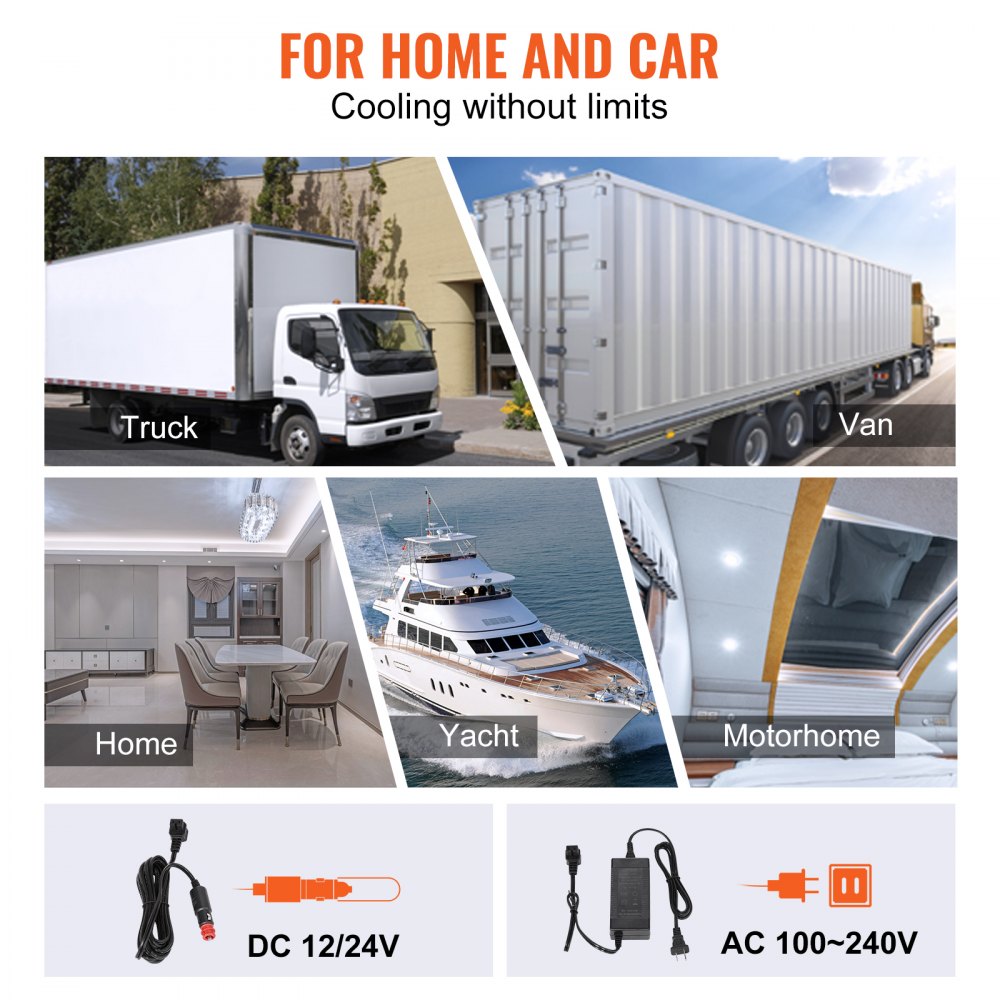 VEVOR Car Refrigerator, 12 Volt Car Refrigerator Fridge, 21 QT/20 L Single Zone Portable Freezer, -4?-50? Adjustable Range, 12/24V DC and 100-240V AC Compressor Cooler for Outdoor, Camping, Travel, RV 