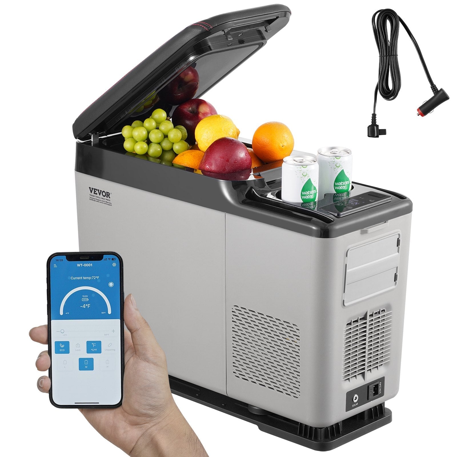VEVOR Portable Car Refrigerator Freezer Compressor 15 L Single Zone for Car Home 