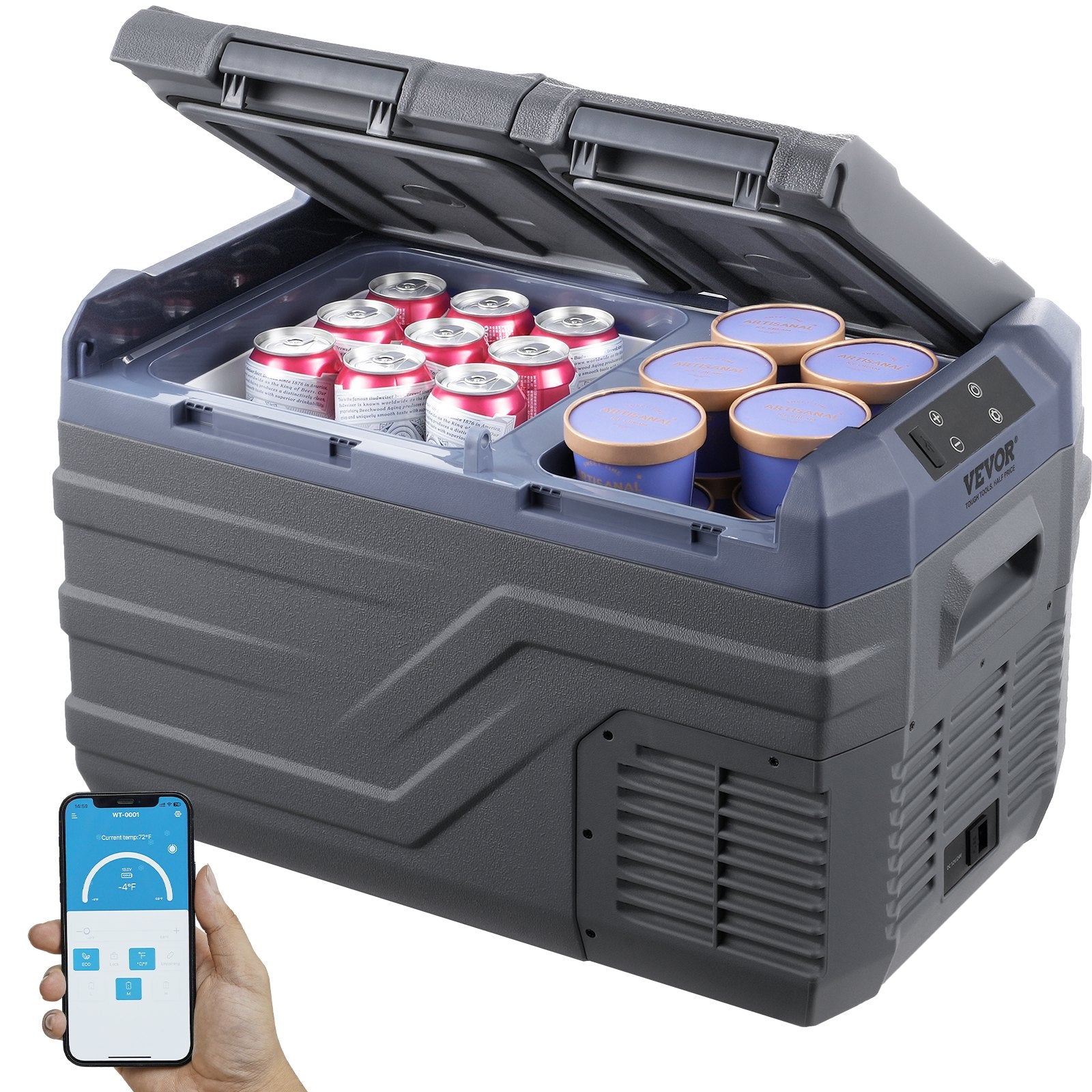 VEVOR Portable Car Refrigerator Freezer Compressor 25 L Dual Zone for Home Car 