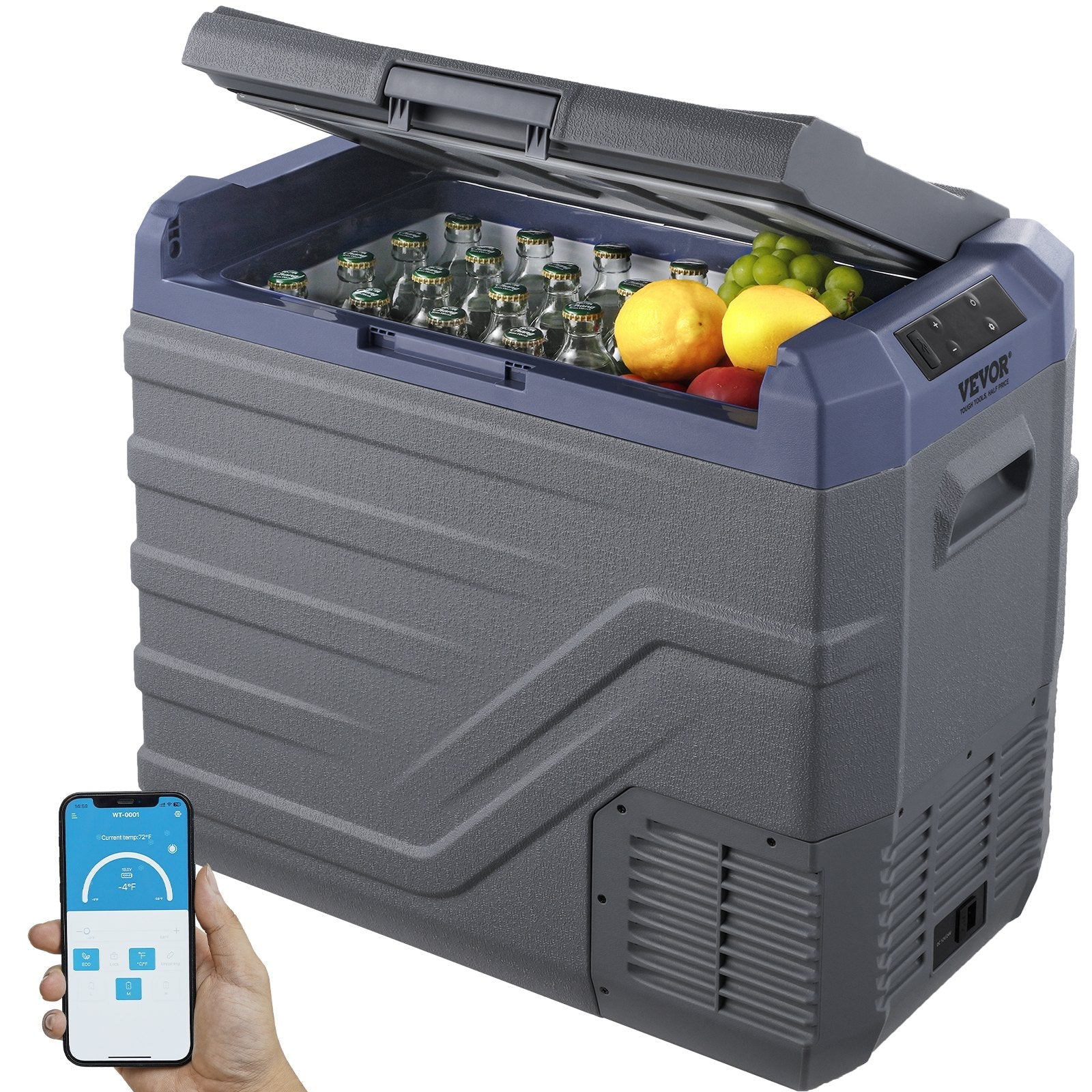 VEVOR Portable Car Refrigerator Freezer Compressor 45 L Single Zone for Car Home 