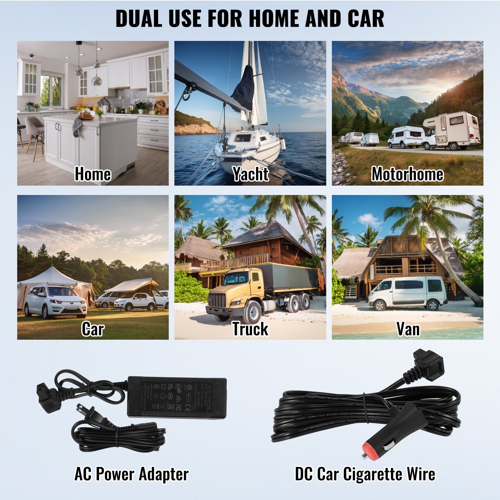VEVOR Portable Car Refrigerator Freezer Compressor 40 L Dual Zone for Home Car 
