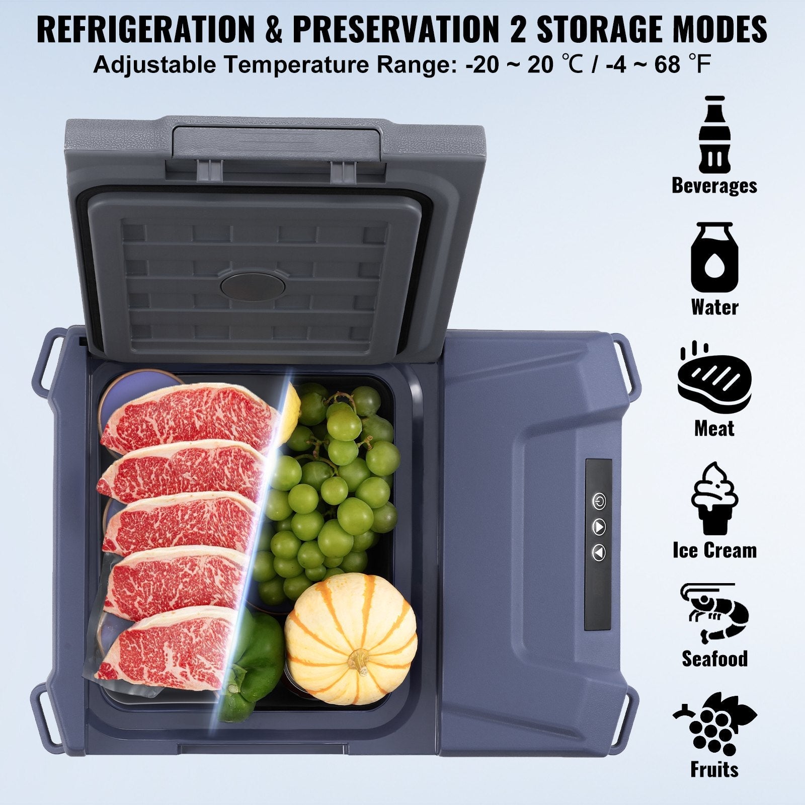 VEVOR Portable Car Refrigerator Freezer Compressor 9 L Single Zone for Car Home 