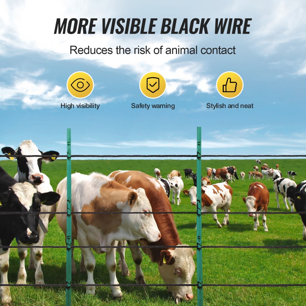 VEVOR 1000Ft 305M Electric Fence Wire Fencing Polywire Horse Cattle Livestock 