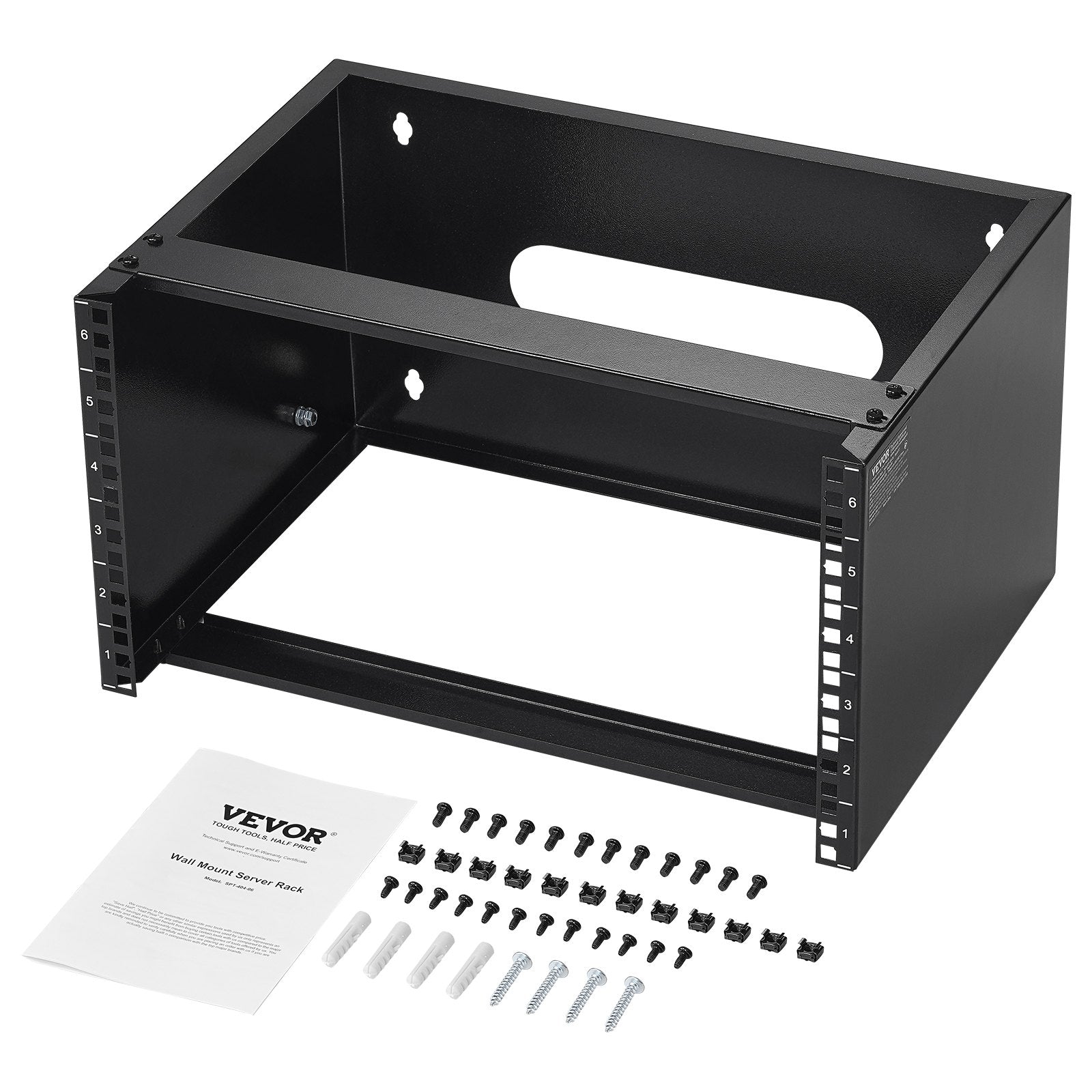 VEVOR 6U Wall Mount Network Rack 14 in/355.6 mm Depth Server Rack 50lbs/22.68kg 