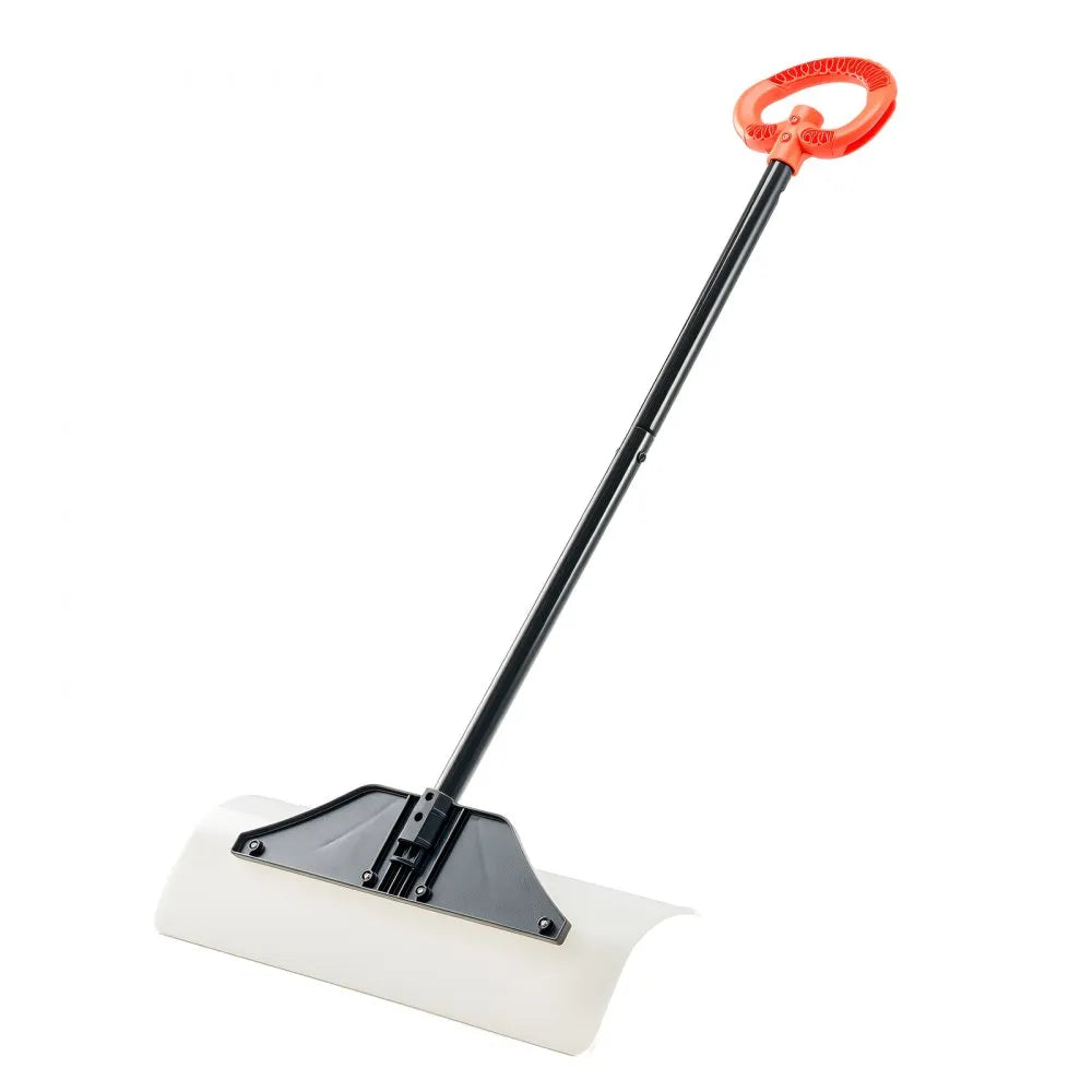 24-Inch Snow Pusher Shovel with Ergonomic Grip and HDPE Plastic Blade