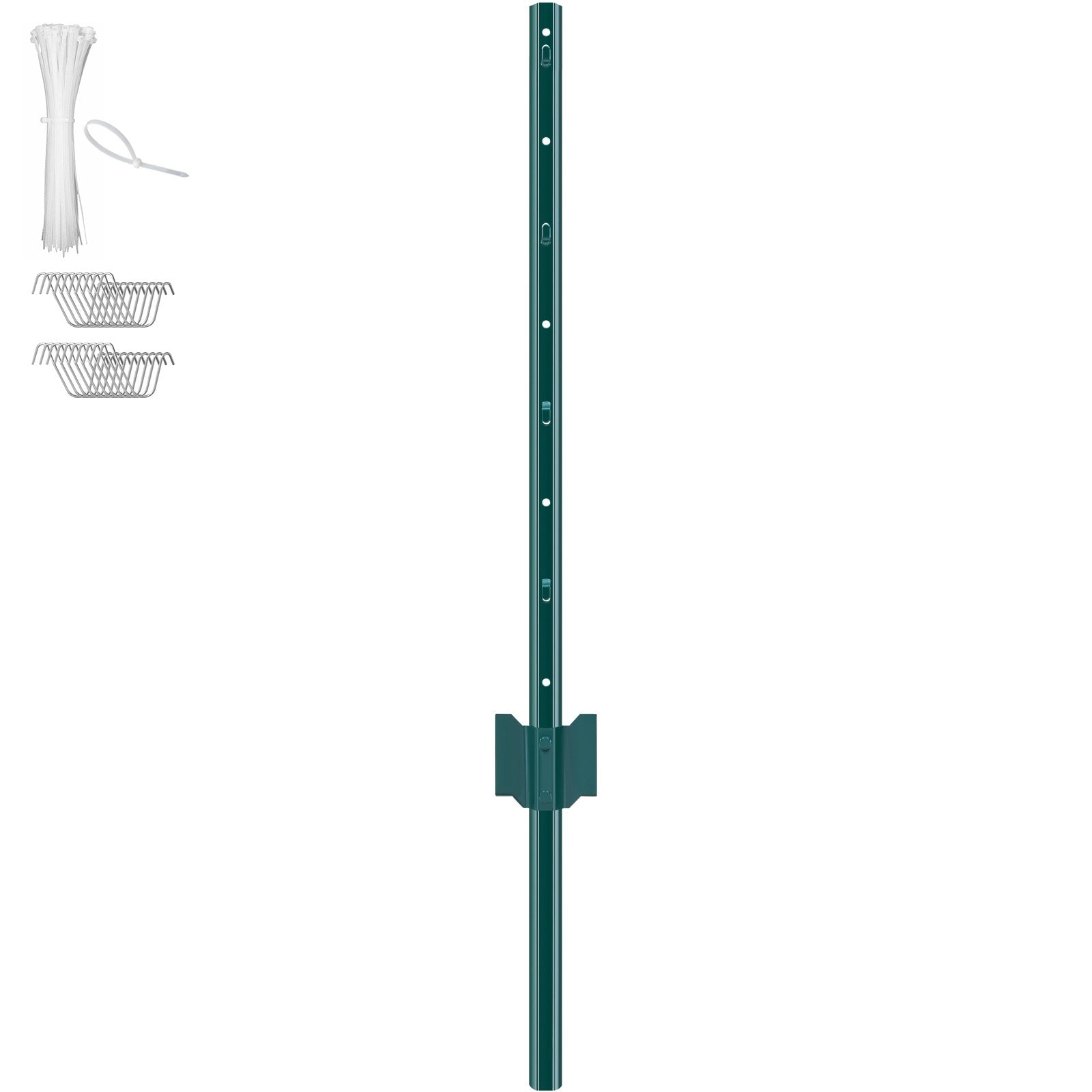 VEVOR 3 Feet Fence Post 10 Pack T-Post Heavy Duty Metal Fence Posts Green 