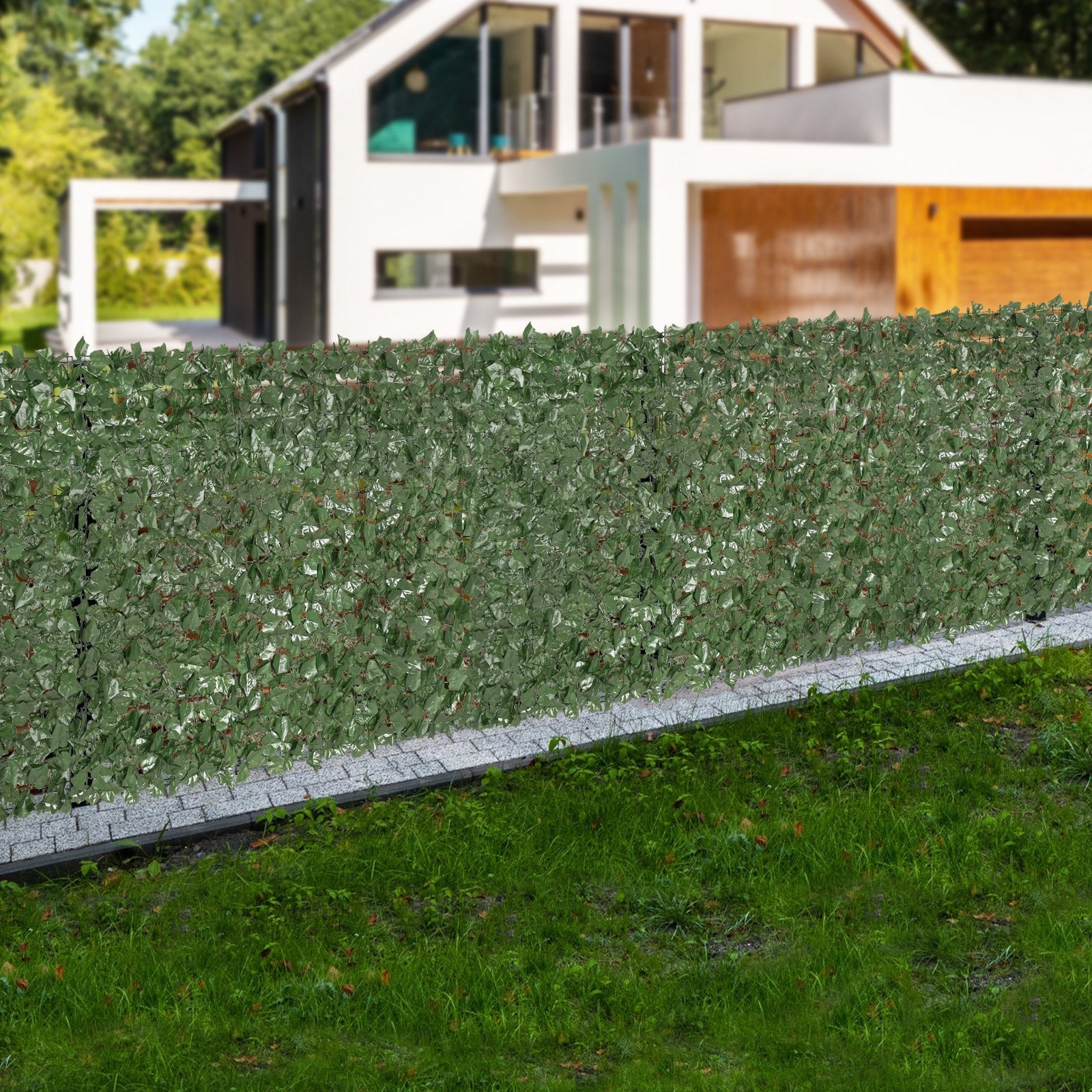 VEVOR Ivy Privacy Fence, 39 x 98 in Artificial Green Wall Screen, Greenery Ivy Fence with Strengthened Joint, Faux Hedges Vine Leaf Decoration for Outdoor Garden, Yard, Balcony, Patio Decor 