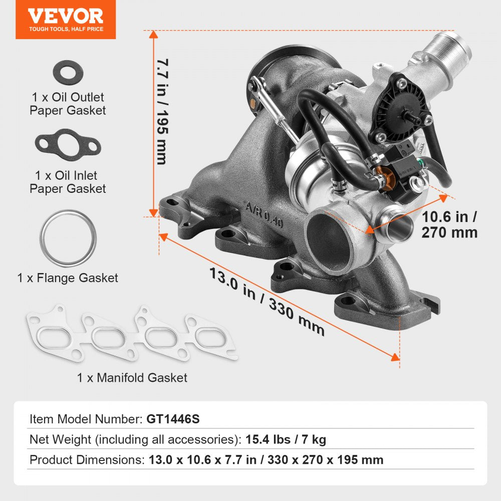 VEVOR Turbo Turbocharger Kit with Valve Chevy Chevrolet Cruze 2011-2019 1.4T 