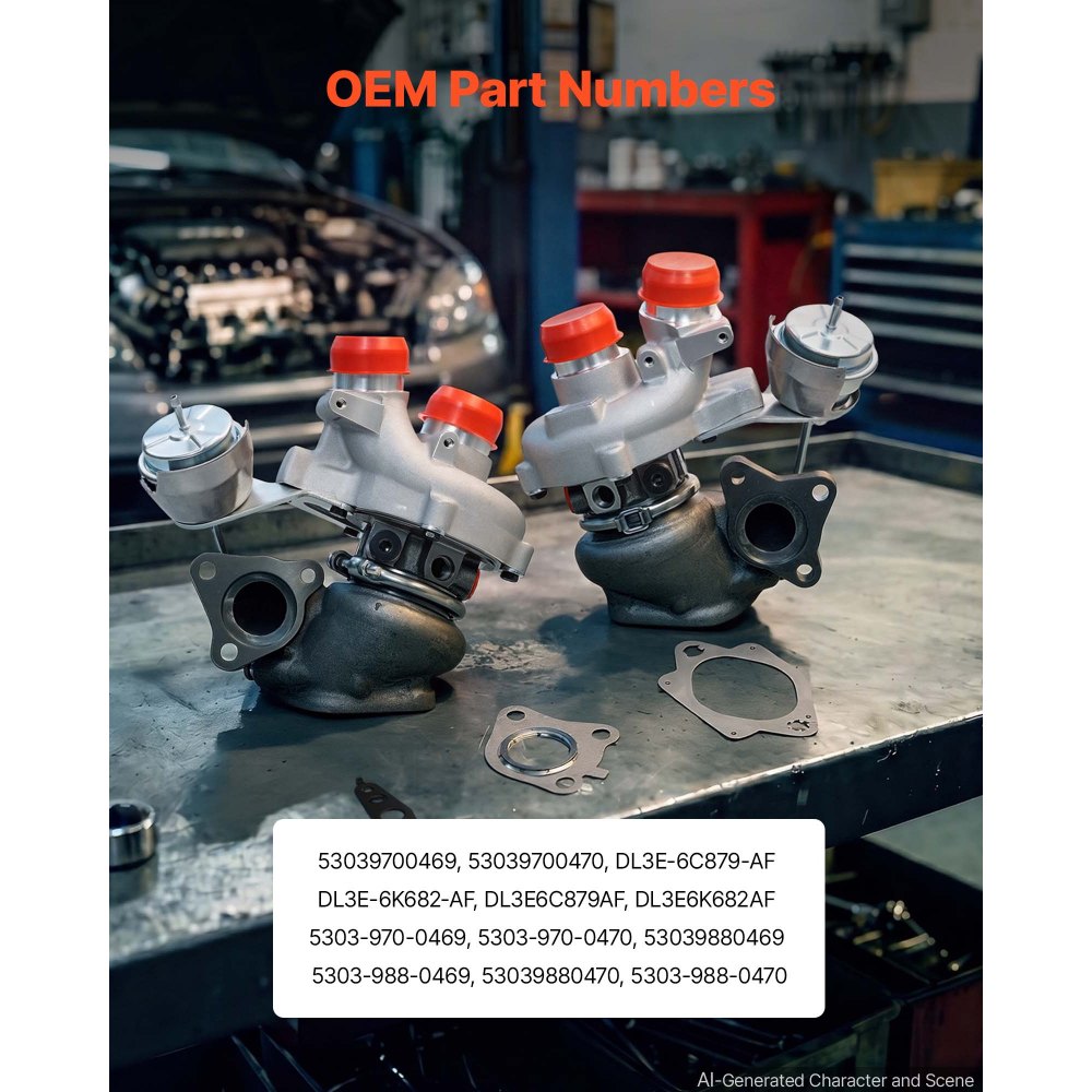 Twin Turbochargers with Wastegate Actuators for Ford F-150, Expedition & Transit 3.5L EcoBoost