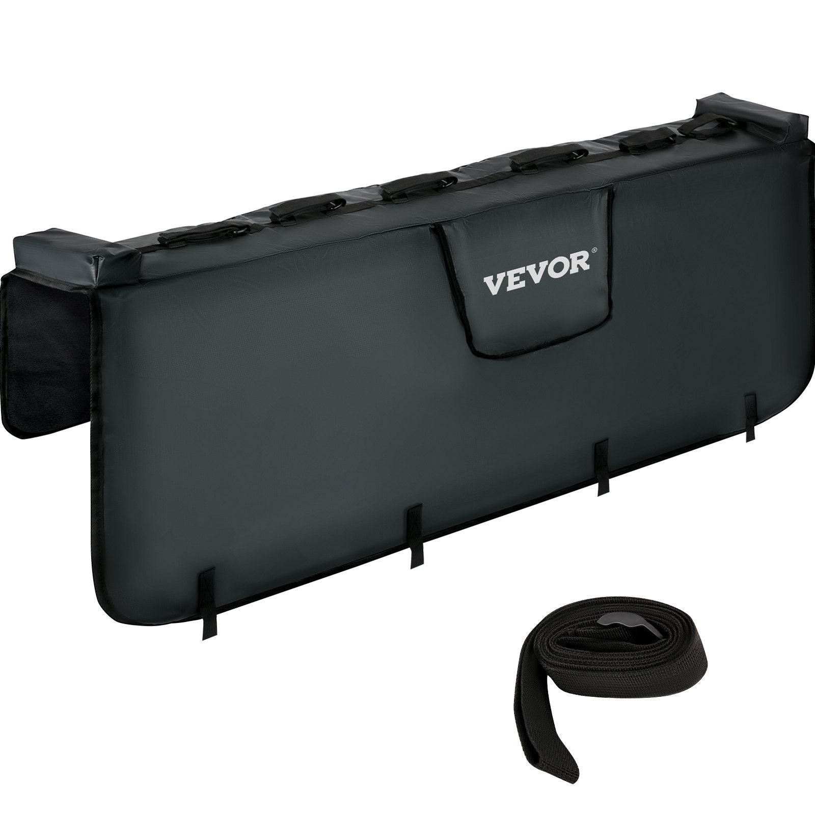 VEVOR Tailgate Pad, 63" Wide Tailgate Bike Pad, Truck Bike Pad for Carrying up to 6 Bikes, Truck Bed Bike Pad with PVC Outer Layer, Mechanic Tool Pocket and Straps for Middle & Large Pickup Truck 