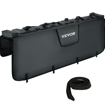 VEVOR Tailgate Pad, 63\" Wide Tailgate Bike Pad, Truck Bike Pad for Carrying up to 6 Bikes, Truck Bed Bike Pad with PVC Outer Layer, Tool Pocket and Straps for Middle & Large Pickup Truck, Upgraded 