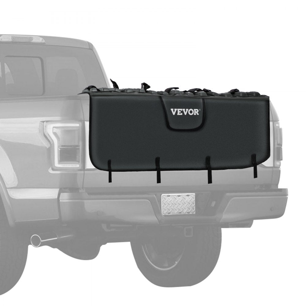 VEVOR Tailgate Pad, 63" Wide Tailgate Bike Pad, Truck Bike Pad for Carrying up to 7 Bikes, Truck Bed Bike Pad with PVC Outer Layer, Tool Pocket and Straps for Middle & Large Pickup Truck, Upgraded 
