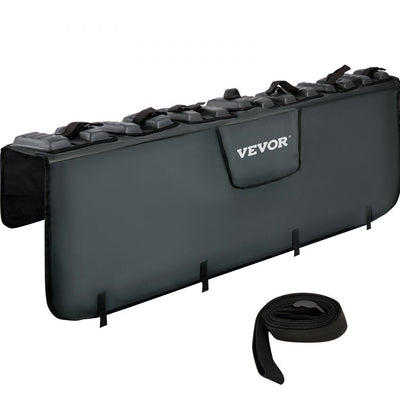 VEVOR Tailgate Pad, 63" Wide Tailgate Bike Pad, Truck Bike Pad for Carrying up to 7 Bikes, Truck Bed Bike Pad with PVC Outer Layer, Tool Pocket and Straps for Middle & Large Pickup Truck, Upgraded 