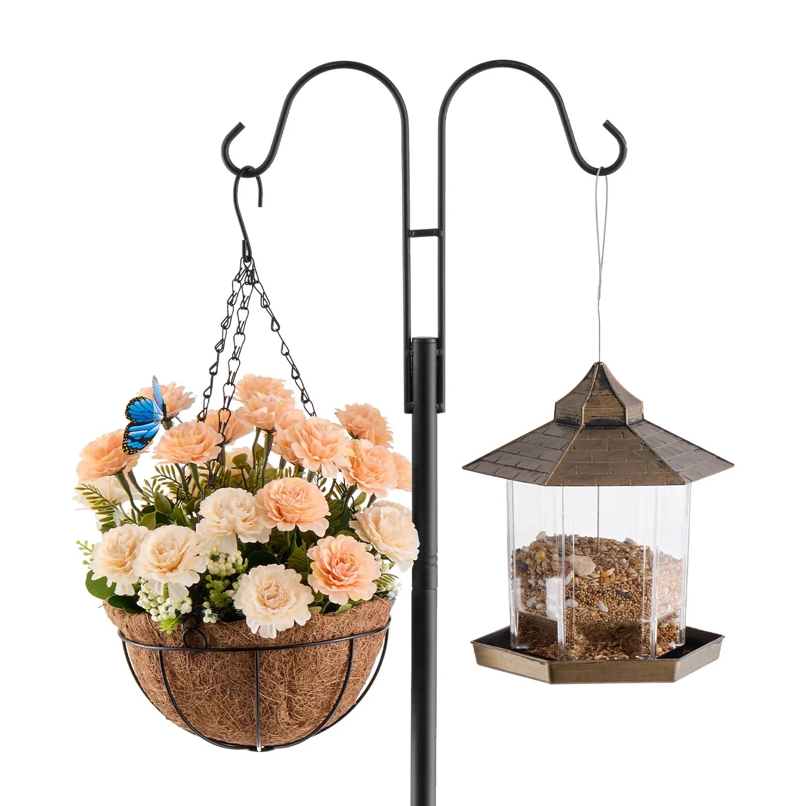 VEVOR Double Shepherds Hook 8 Pack 60 Inch Heavy Duty Bird Feeder Pole