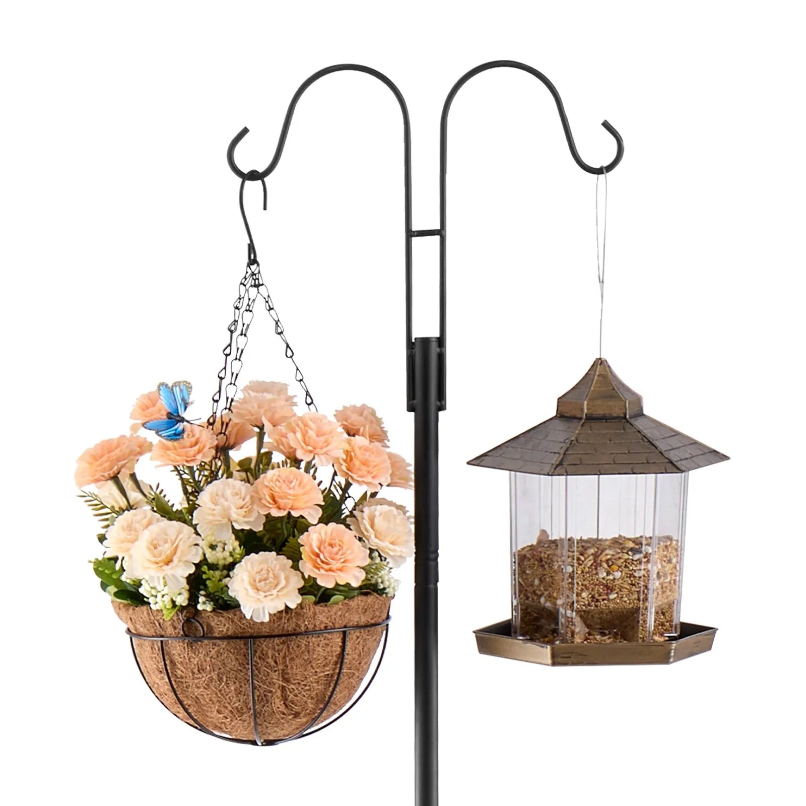 VEVOR Double Shepherds Hook 8 Pack 76 Inch Heavy Duty Bird Feeder Pole