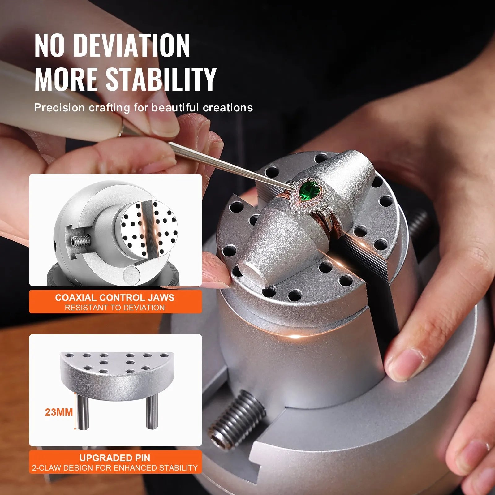 VEVOR Ball Vise, 5" Engraving Setting Tool, 360° Rotation Engraving Block Vise, 35 PCS Attachment Jewelry Engraving Block Tools Standard Block for Gemstone Inlay and Small-Scale Engraving