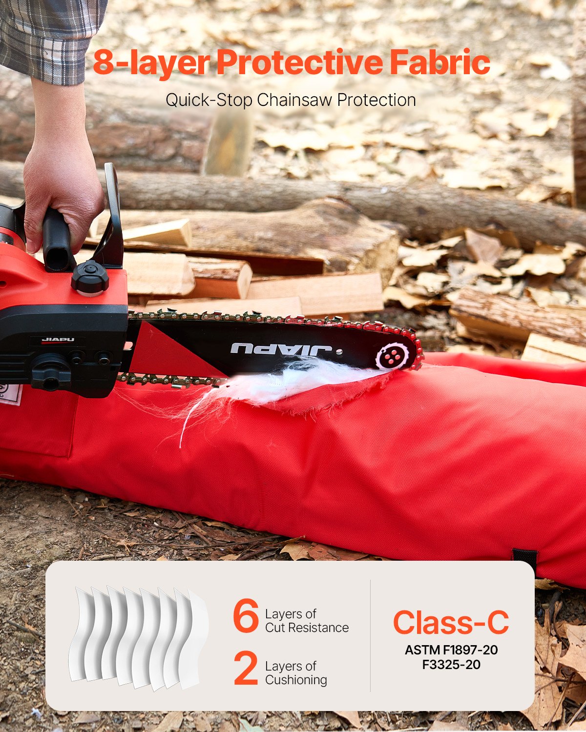 VEVOR Chainsaw Chaps 34.2" Apron Style Chainsaw Safety Chaps Class C Small 