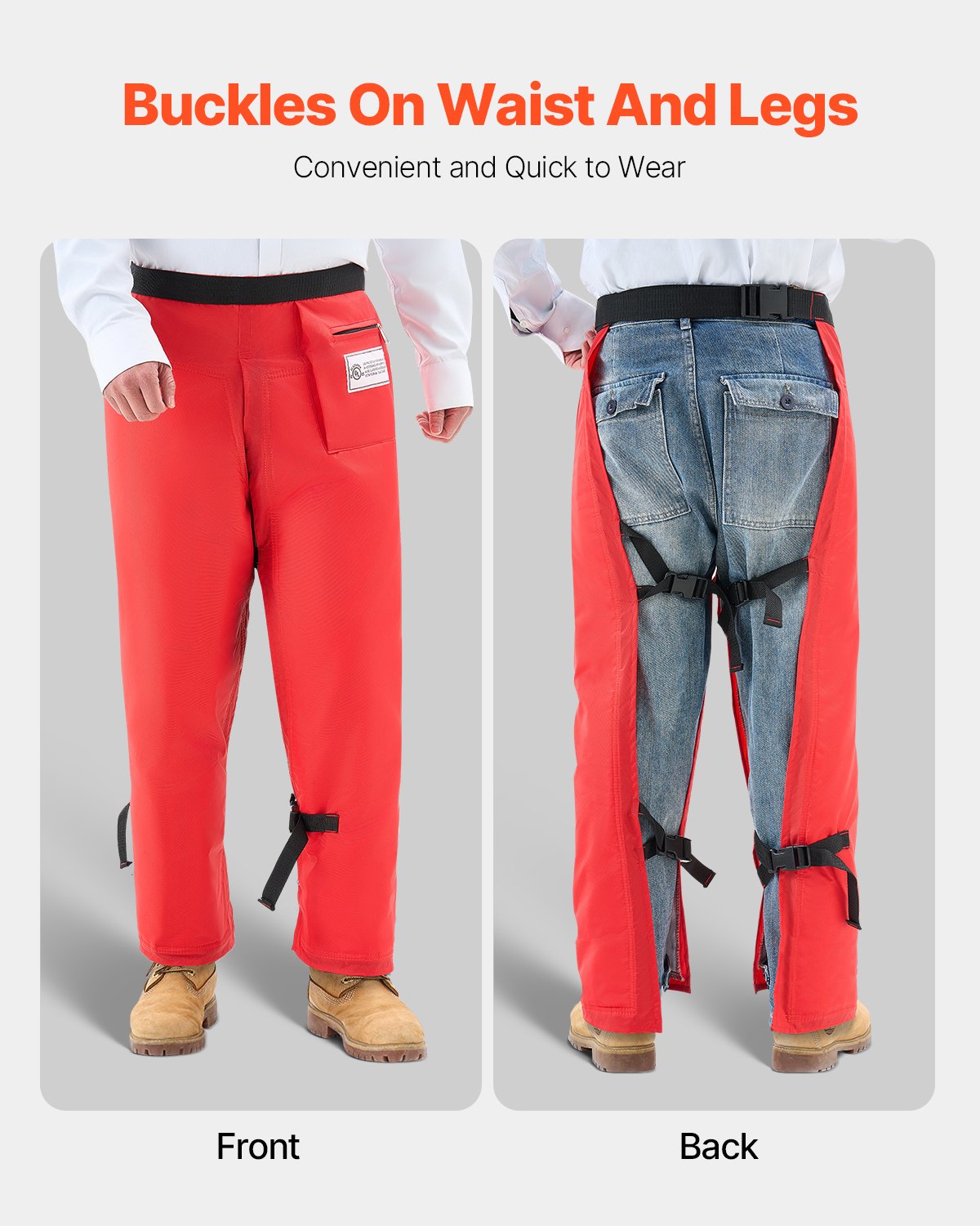 VEVOR Chainsaw Chaps 34.2" Apron Style Chainsaw Safety Chaps Class C Small 