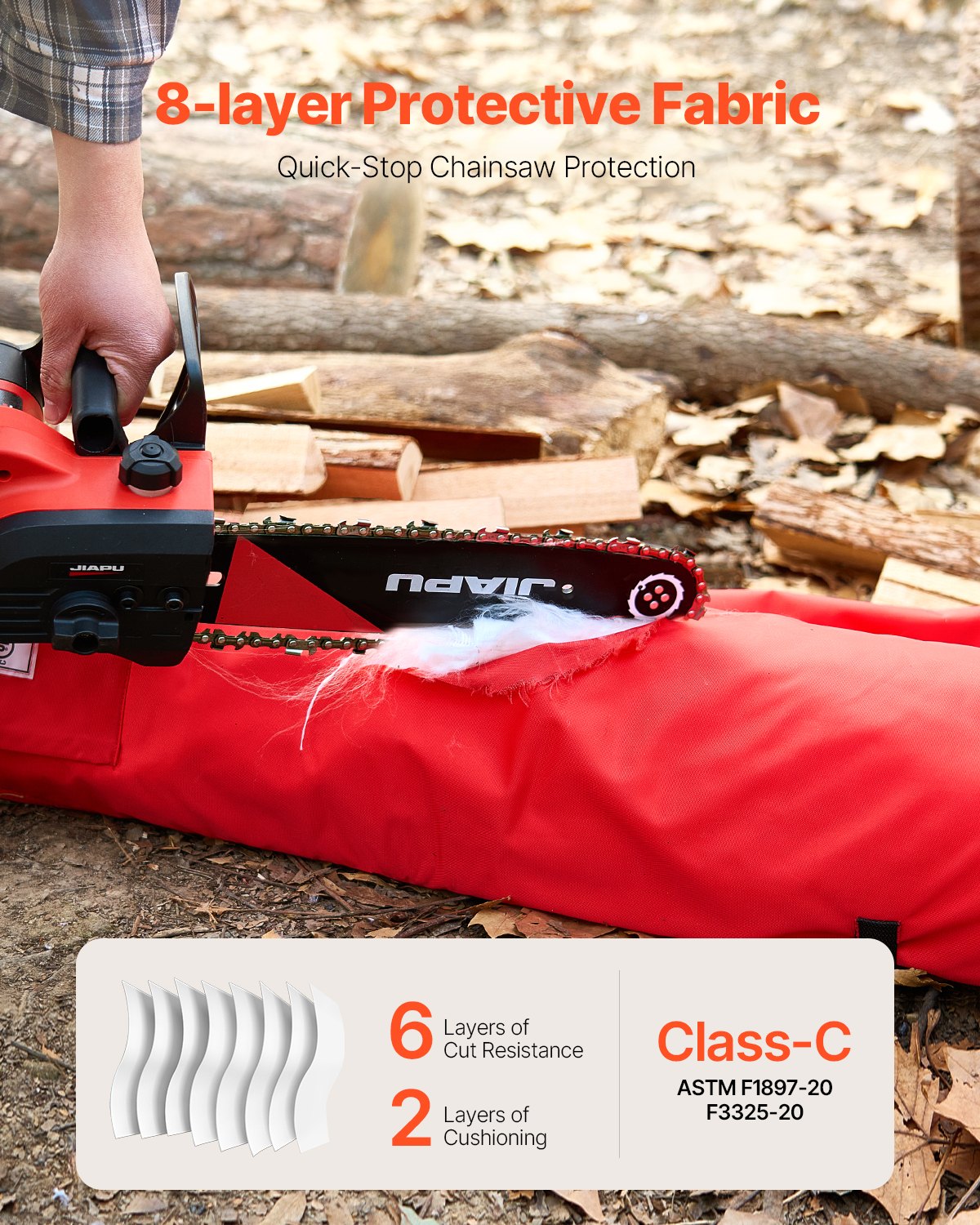 VEVOR Chainsaw Chaps 36.2" Apron Style Chainsaw Safety Chaps Class C Medium 