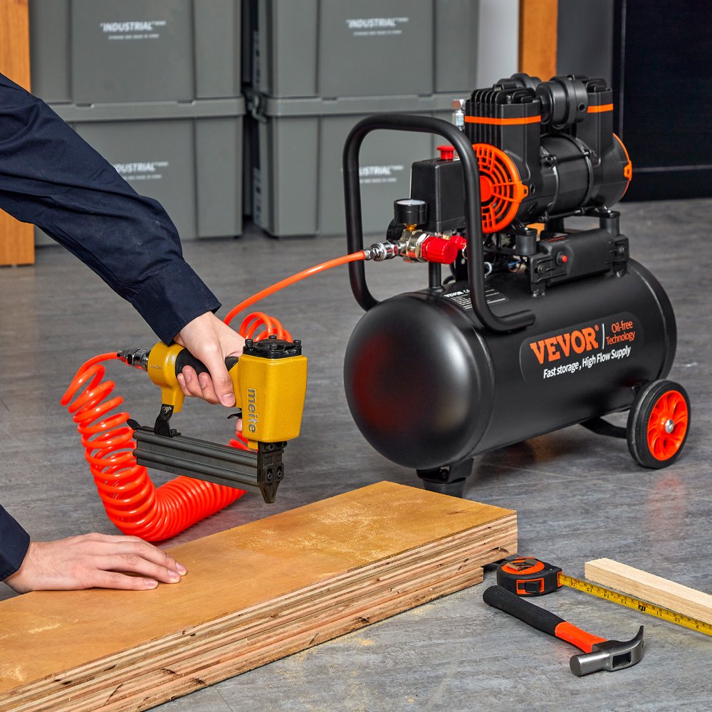 VEVOR Air Compressor 4.8 Gallon 900W 2.2 CFM@ 90PSI 70 dB Ultra Quiet Oil Free 