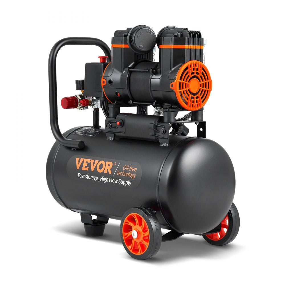 VEVOR Air Compressor 4.8 Gallon 900W 2.2 CFM@ 90PSI 70 dB Ultra Quiet Oil Free 