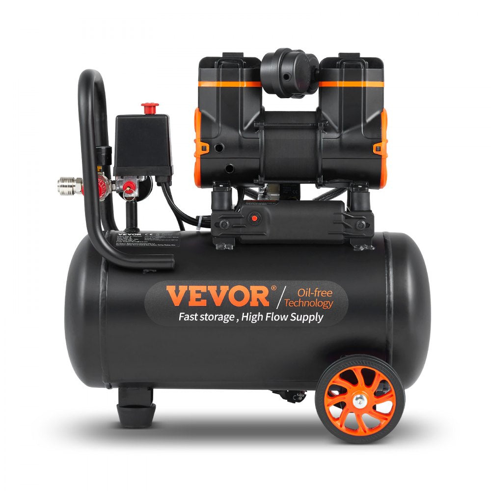 VEVOR Air Compressor 4.8 Gallon 900W 2.2 CFM@ 90PSI 70 dB Ultra Quiet Oil Free 