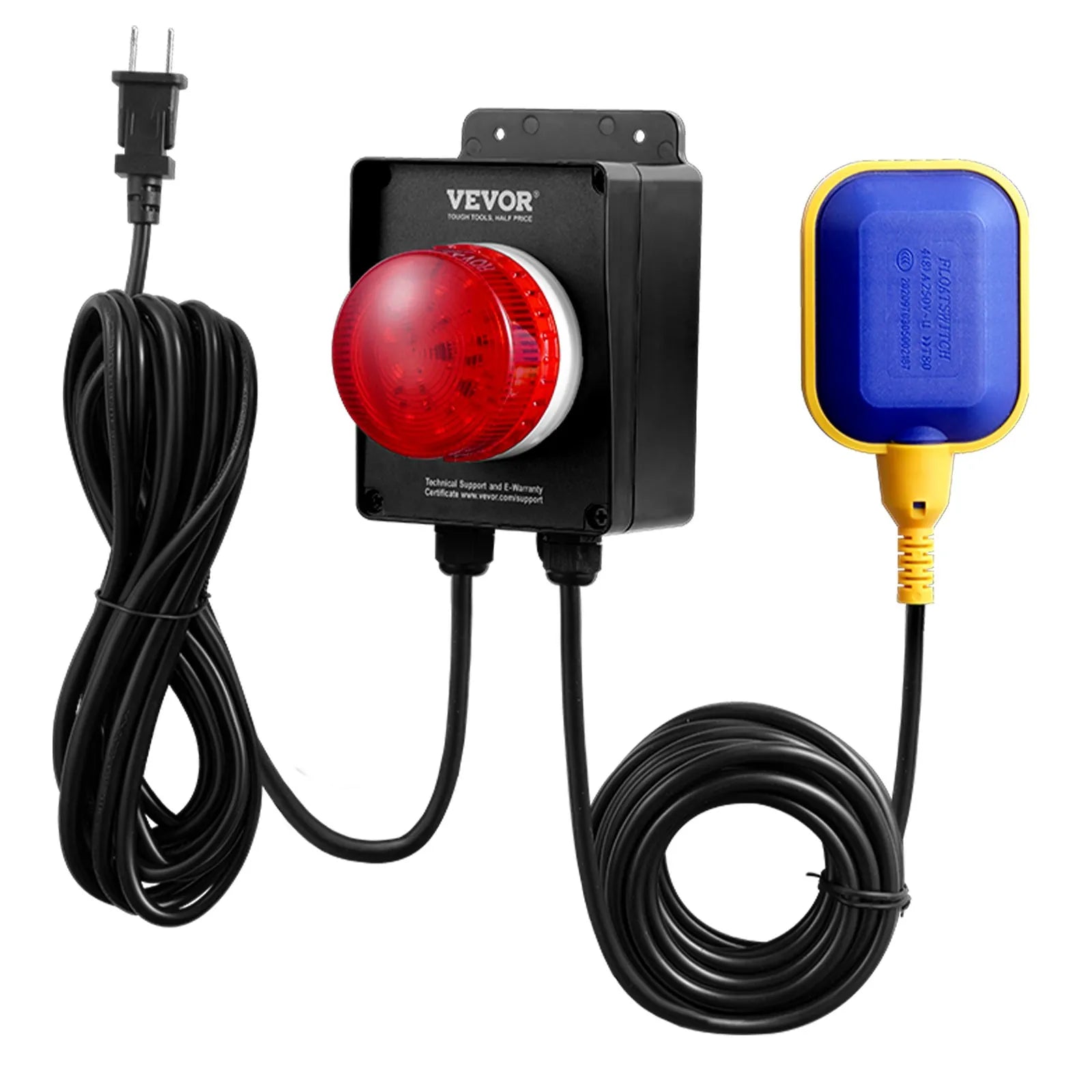 VEVOR Sump Pump Alarm With 16.4ft Level Float Switch Loud Alarm LED Indicator