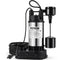 VEVOR Sump Pump, 1.5 HP 6000 GPH, Submersible Cast Iron and Stainless Steel Water Pump, 1-1/2