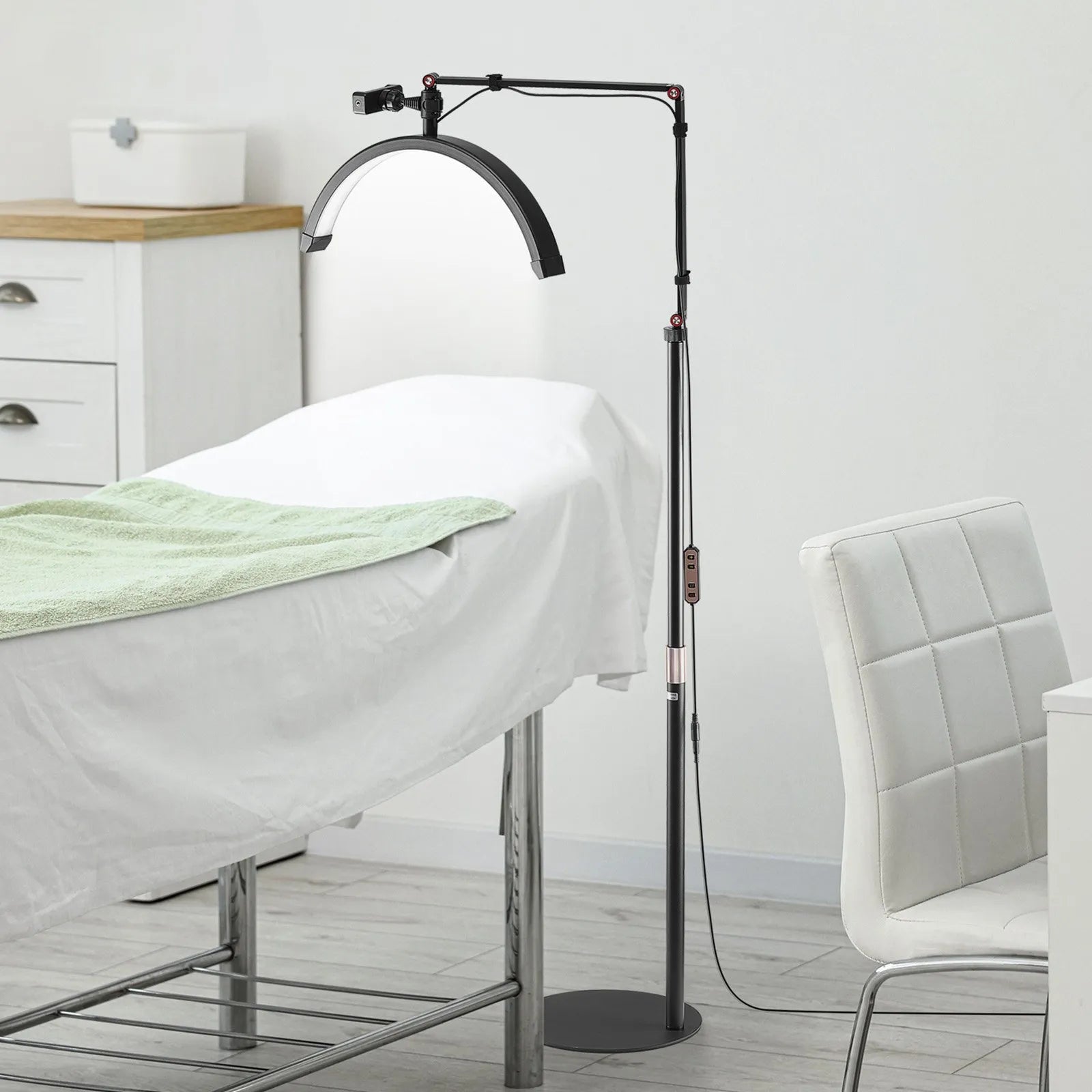 Half Moon Light for Esthetician 2 in 1 LED Floor and Desk Lamp Lash Light Arched