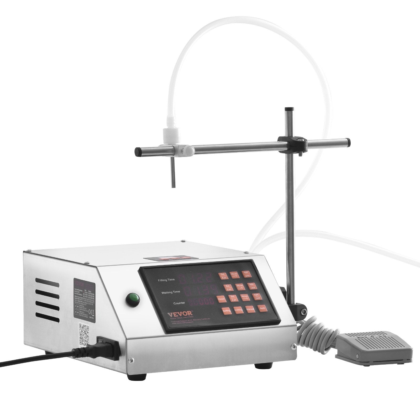 VEVOR Liquid Filling Machine, 5-650ml Filling Capacity, Automatic Bottle Filler Machine, Bottling Machine Peristaltic Pump Digital Control for Milk, Water, Wine, Beverage, Soy Sauce (Single Nozzle) 