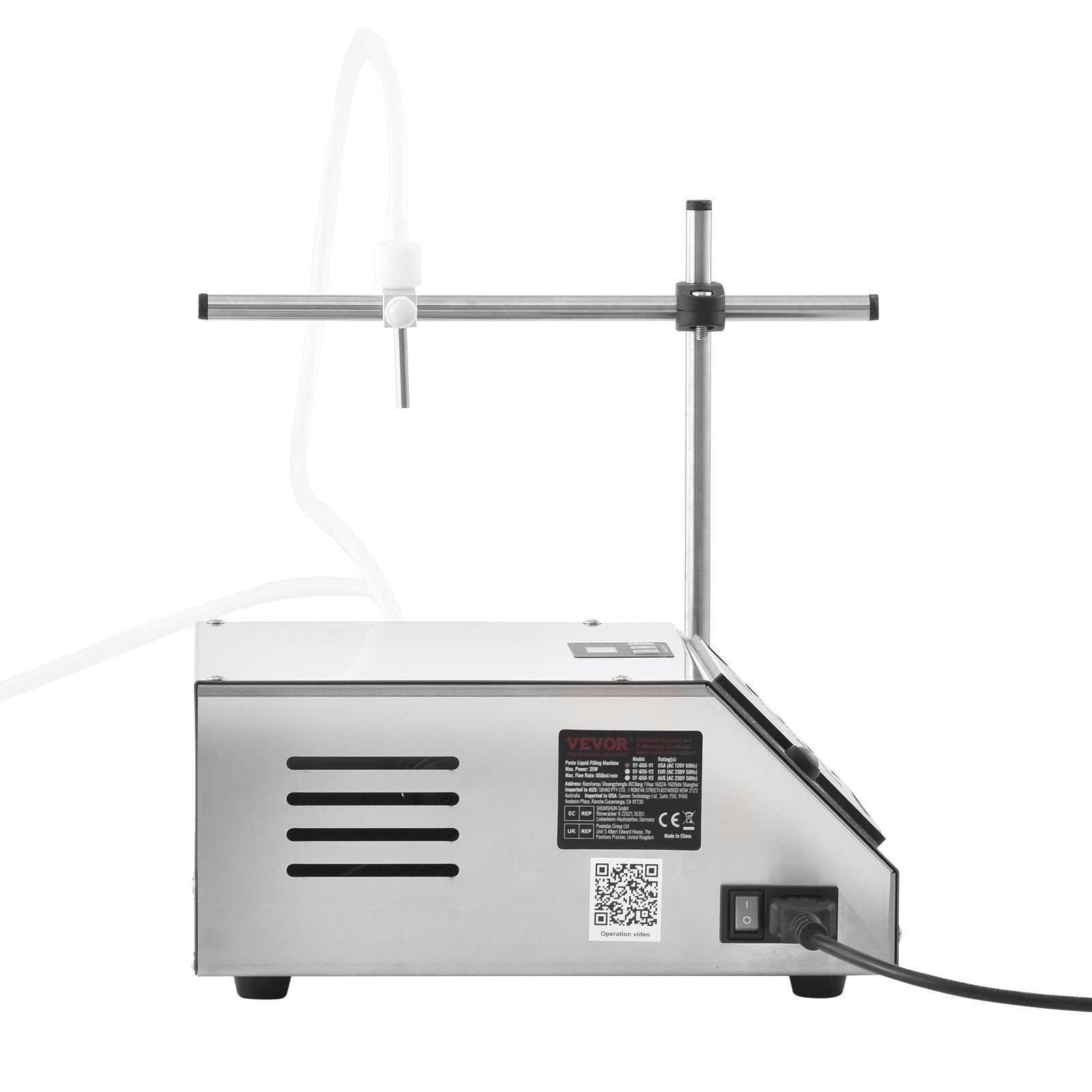 VEVOR Liquid Filling Machine, 5-650ml Filling Capacity, Automatic Bottle Filler Machine, Bottling Machine Peristaltic Pump Digital Control for Milk, Water, Wine, Beverage, Soy Sauce (Single Nozzle) 