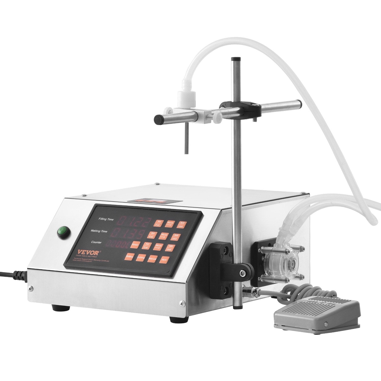 VEVOR Liquid Filling Machine, 5-650ml Filling Capacity, Automatic Bottle Filler Machine, Bottling Machine Peristaltic Pump Digital Control for Milk, Water, Wine, Beverage, Soy Sauce (Single Nozzle) 