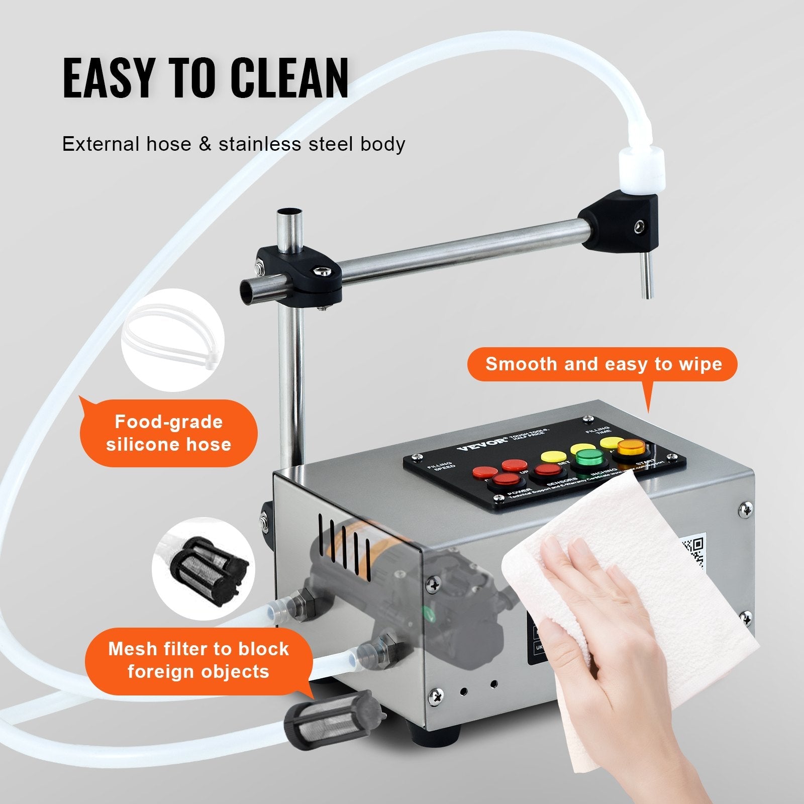 VEVOR Liquid Filling Machine, 10-4000ml Filling Capacity, Automatic Bottle Filler Machine Bottling Machine Digital Control for Milk, Water, Wine, Beverage, Soy Sauce, Vinegar, Alcohol (Single Nozzle) 