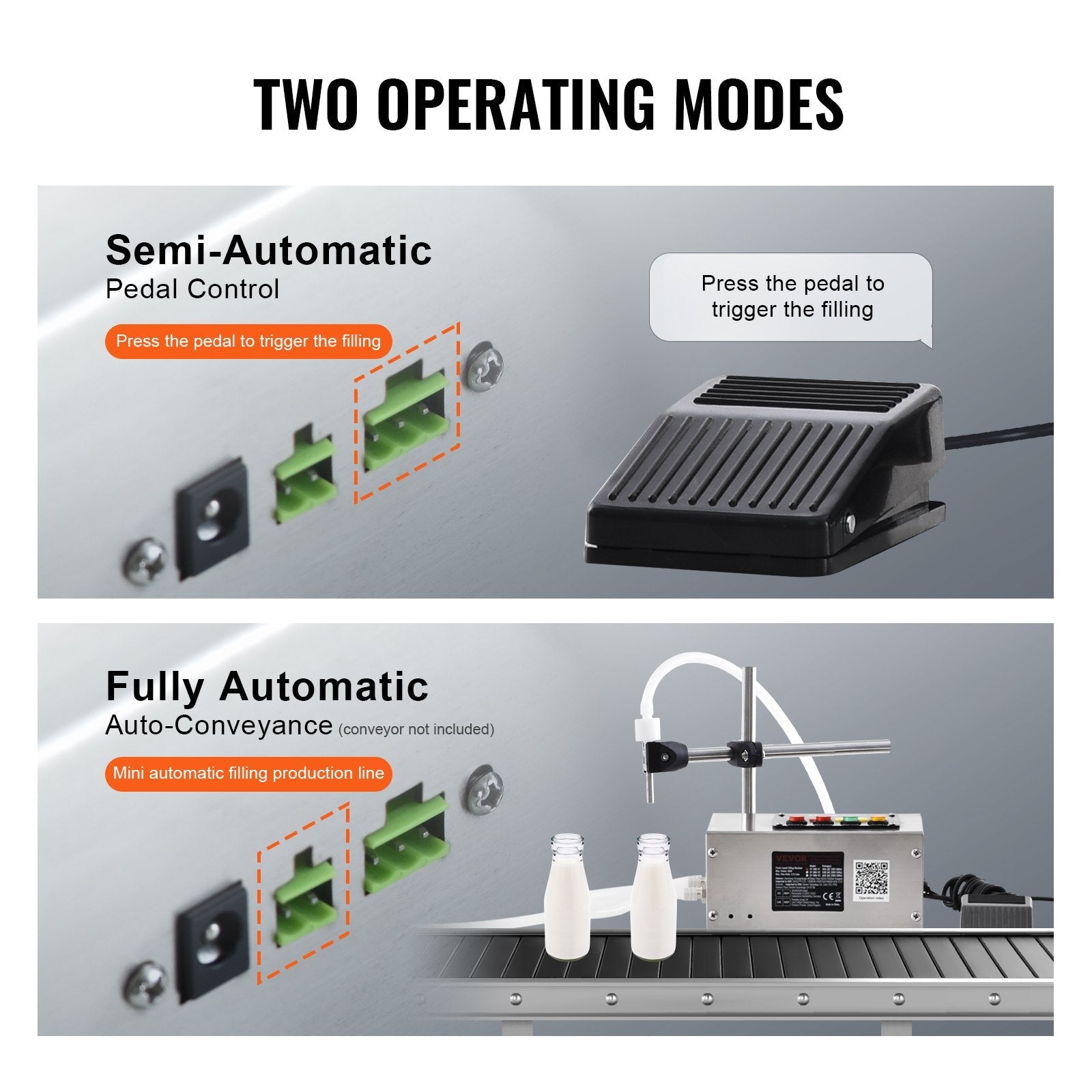 VEVOR Liquid Filling Machine, 10-4000ml Filling Capacity, Automatic Bottle Filler Machine Bottling Machine Digital Control for Milk, Water, Wine, Beverage, Soy Sauce, Vinegar, Alcohol (Single Nozzle) 