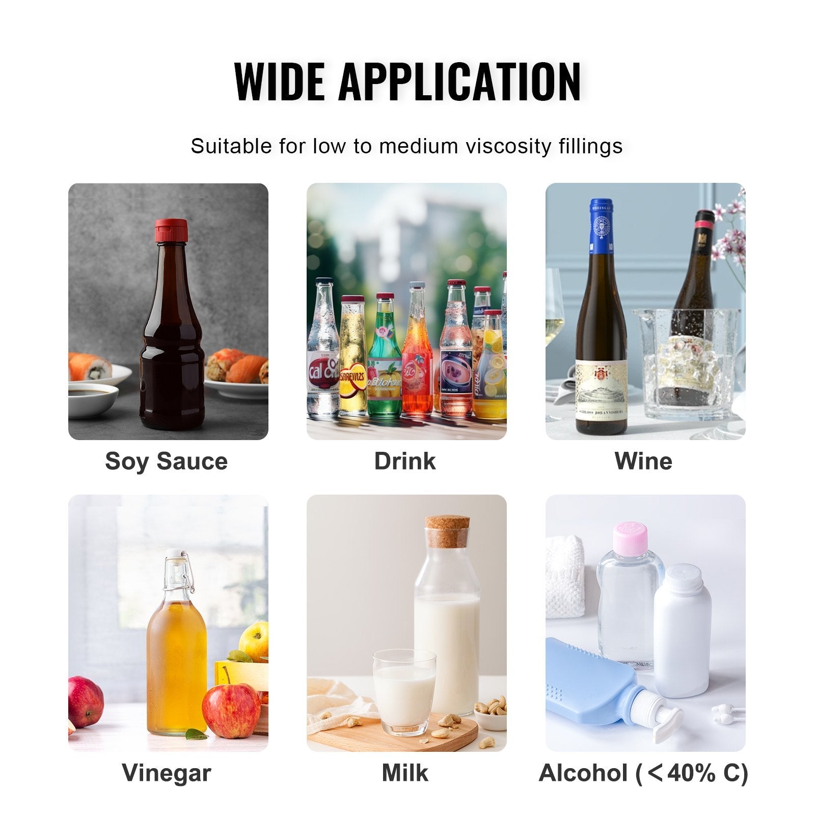 VEVOR Liquid Filling Machine, 10-4000ml Filling Capacity, Automatic Bottle Filler Machine Bottling Machine Digital Control for Milk, Water, Wine, Beverage, Soy Sauce, Vinegar, Alcohol (Single Nozzle) 