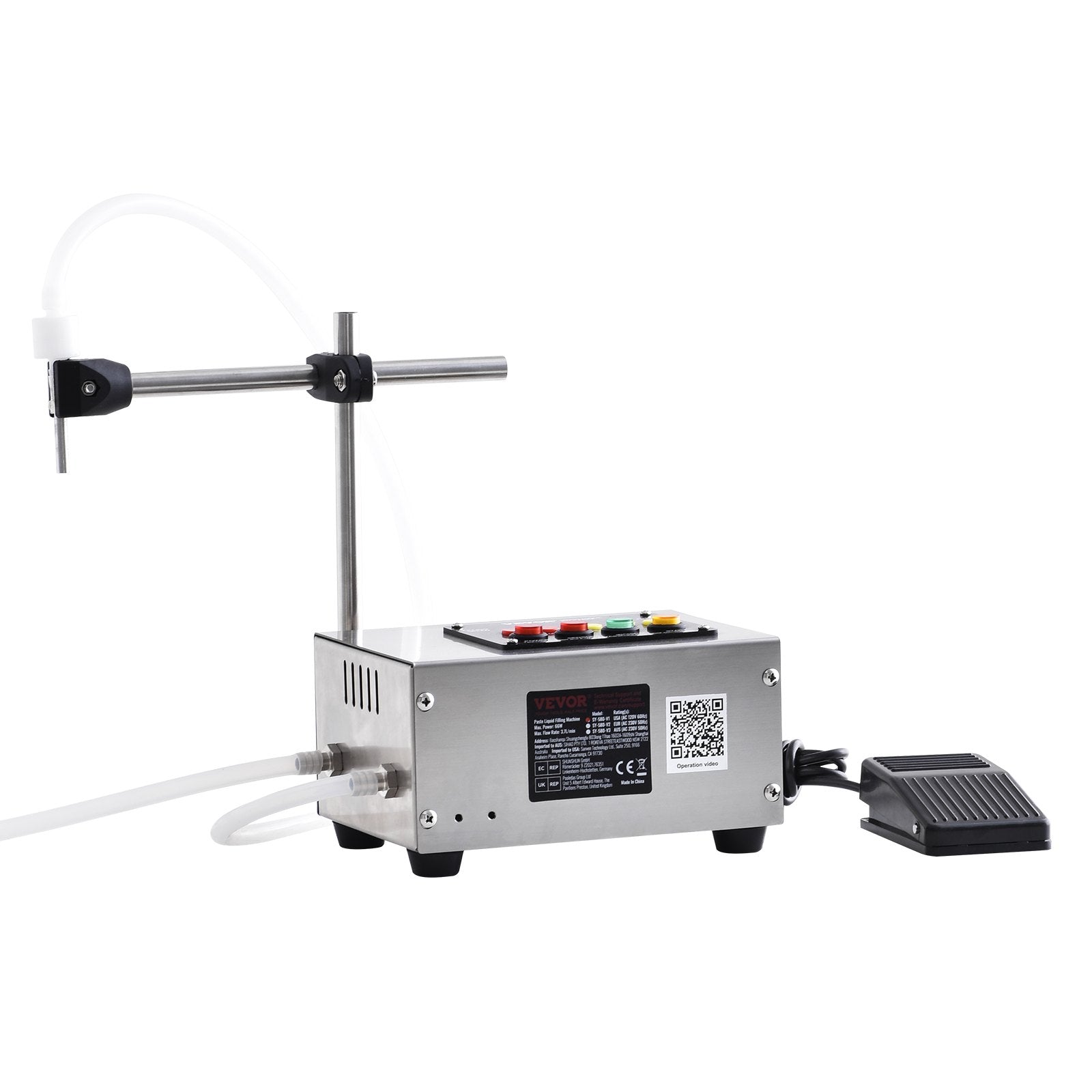 VEVOR Liquid Filling Machine, 10-4000ml Filling Capacity, Automatic Bottle Filler Machine Bottling Machine Digital Control for Milk, Water, Wine, Beverage, Soy Sauce, Vinegar, Alcohol (Single Nozzle) 