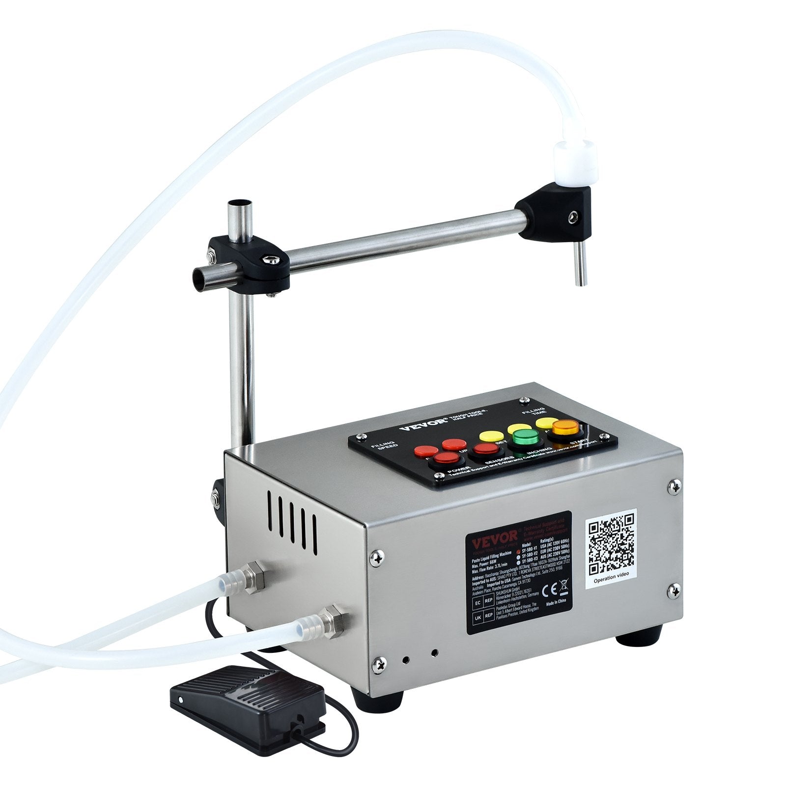 VEVOR Liquid Filling Machine, 10-4000ml Filling Capacity, Automatic Bottle Filler Machine Bottling Machine Digital Control for Milk, Water, Wine, Beverage, Soy Sauce, Vinegar, Alcohol (Single Nozzle) 