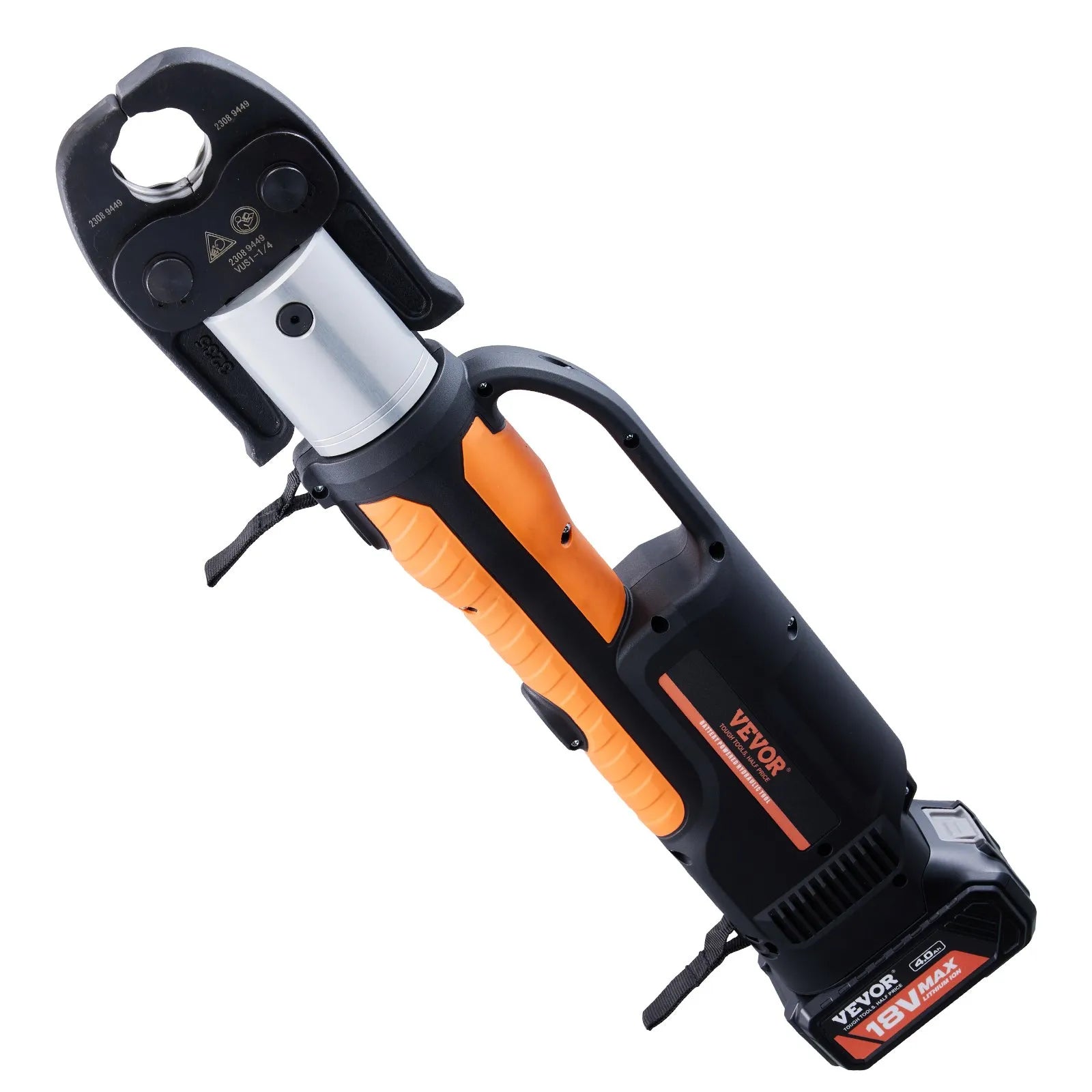 VEVOR Pro Press Tool, 18V Electric Pipe Crimping Tool for 1/2" to 2" Copper Pipes, Press Tool Kit with 6 Pro Press Jaws, 2pcs 4AH Battery, Fast Charger & Carrying Case