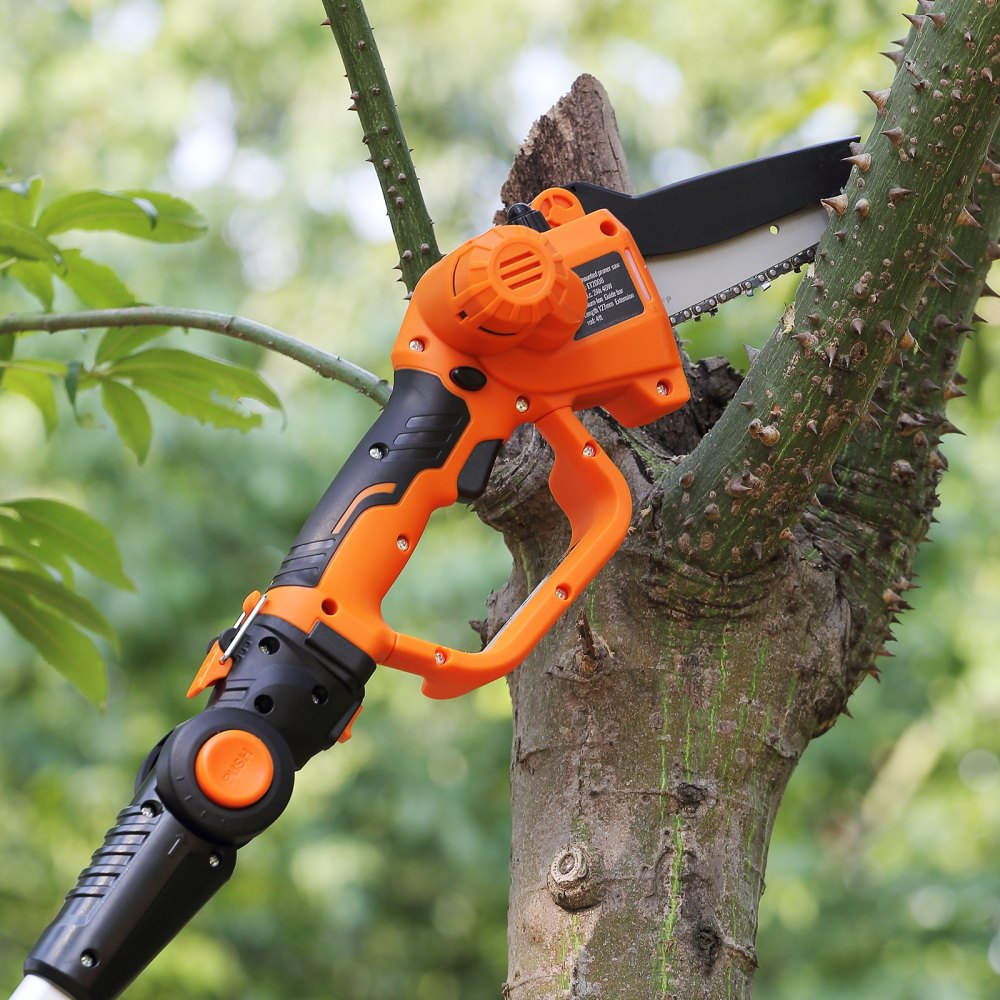 VEVOR 2-in-1 Cordless Pole Saw & Mini Chainsaw, 20V 4Ah Battery Pole Chainsaw, 5" Cutting Capacity 8 ft Reach Pole Saw for Branch Cutting & Tree Trimming (Battery and Blade Cover Included) 