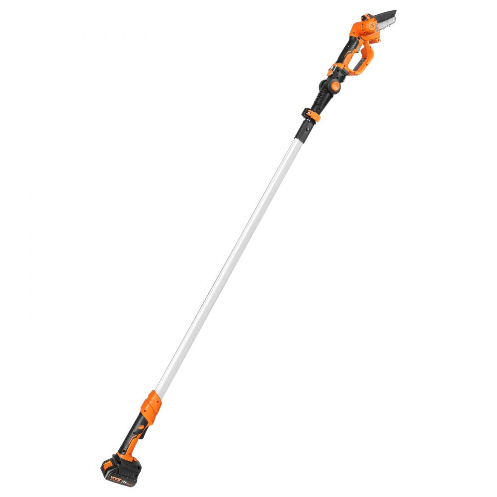 VEVOR 2-in-1 Cordless Pole Saw & Mini Chainsaw, 20V 4Ah Battery Pole Chainsaw, 5" Cutting Capacity 8 ft Reach Pole Saw for Branch Cutting & Tree Trimming (Battery and Blade Cover Included) 