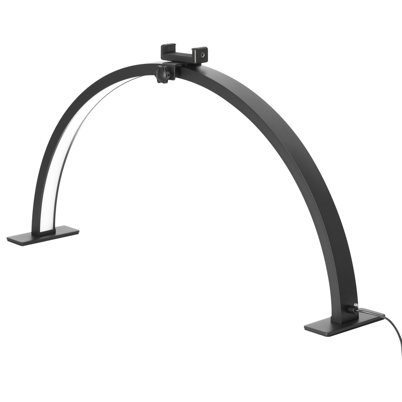 Nail Desk Light 30 W Half Moon Desk Lamp with Phone Holder Adjustable Brightness 