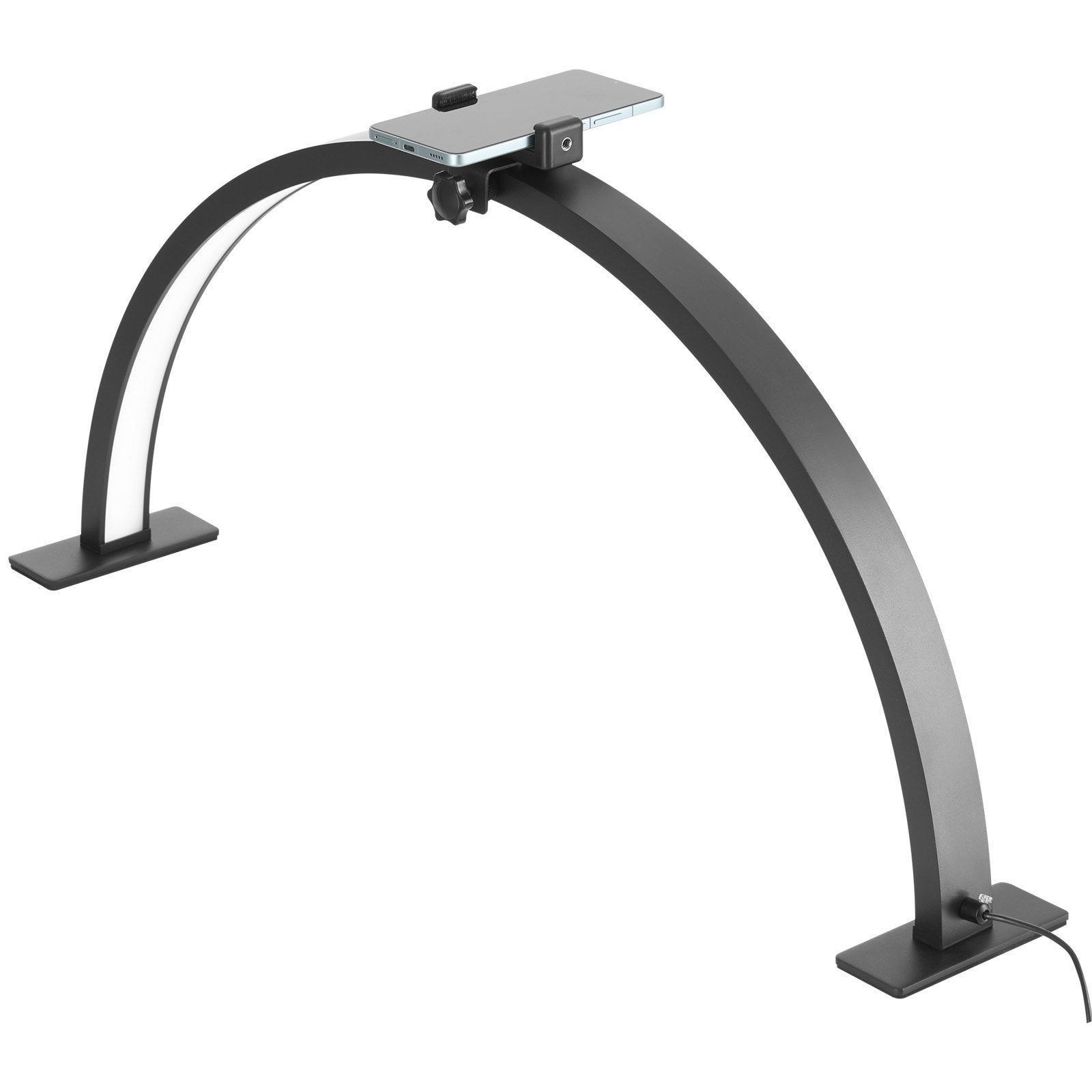 Nail Desk Light 30 W Half Moon Desk Lamp with Phone Holder Adjustable Brightness 