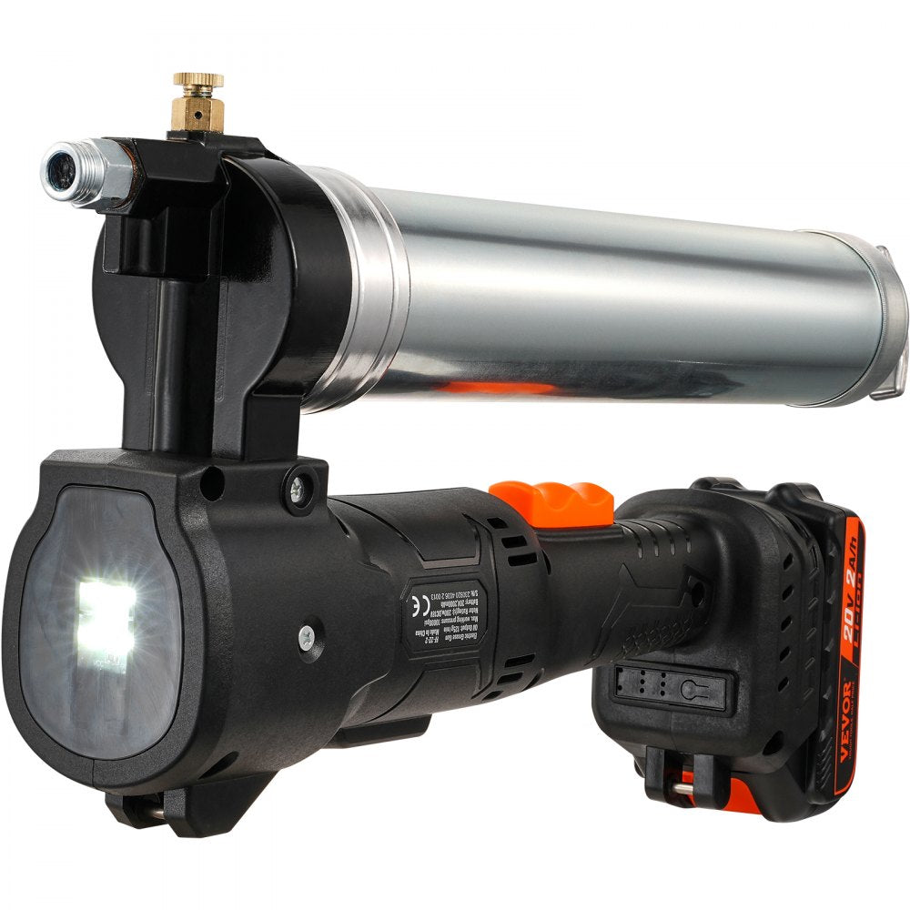 VEVOR Cordless Grease Gun, 20-Volt, 10,000 PSI, 39" Long Hose, Electric Grease Gun Kit Professional High Pressure Battery Powered Grease Gun with Carrying Case, Two Batteries & Charger Included, Black 