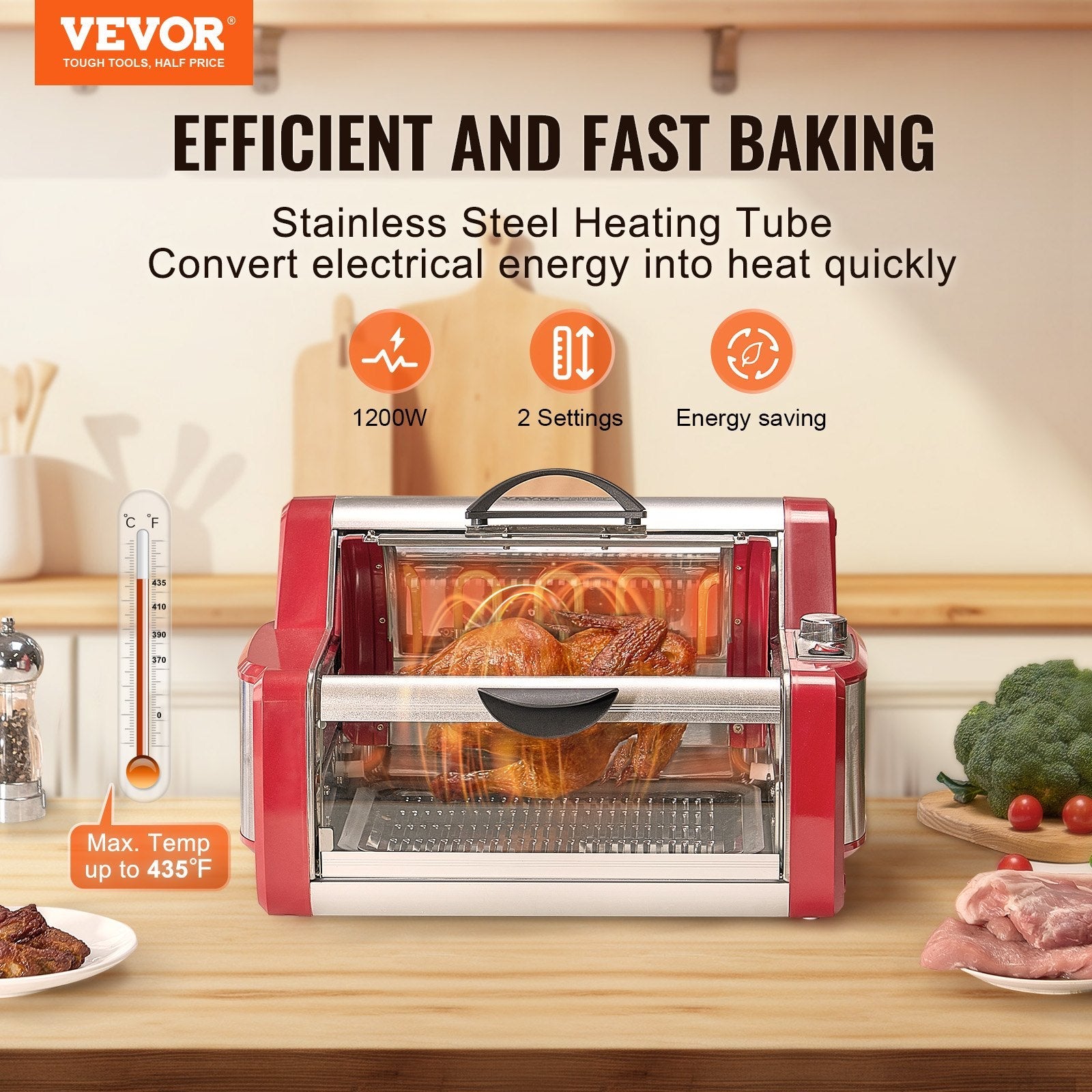 VEVOR Stainless Steel Shawarma Grill Machine Electric Gyro Rotisserie Doner 