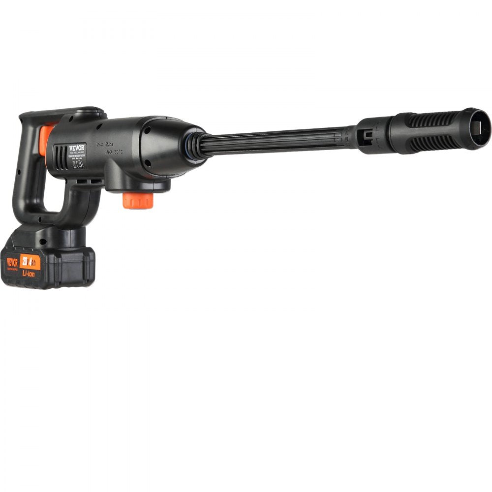 VEVOR Cordless Pressure Washer, 580-PSI 1.1 GPM Portable Power Cleaner, Handheld High-Pressure Car Washer Gun with 4.0Ah Battery, Charger, 6-in-1 Nozzle, for Home/Floor Cleaning & Watering 