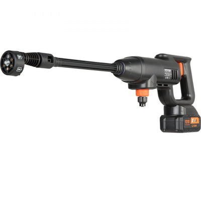 VEVOR Cordless Pressure Washer, 580-PSI 1.1 GPM Portable Power Cleaner, Handheld High-Pressure Car Washer Gun with 4.0Ah Battery, Charger, 6-in-1 Nozzle, for Home/Floor Cleaning & Watering 